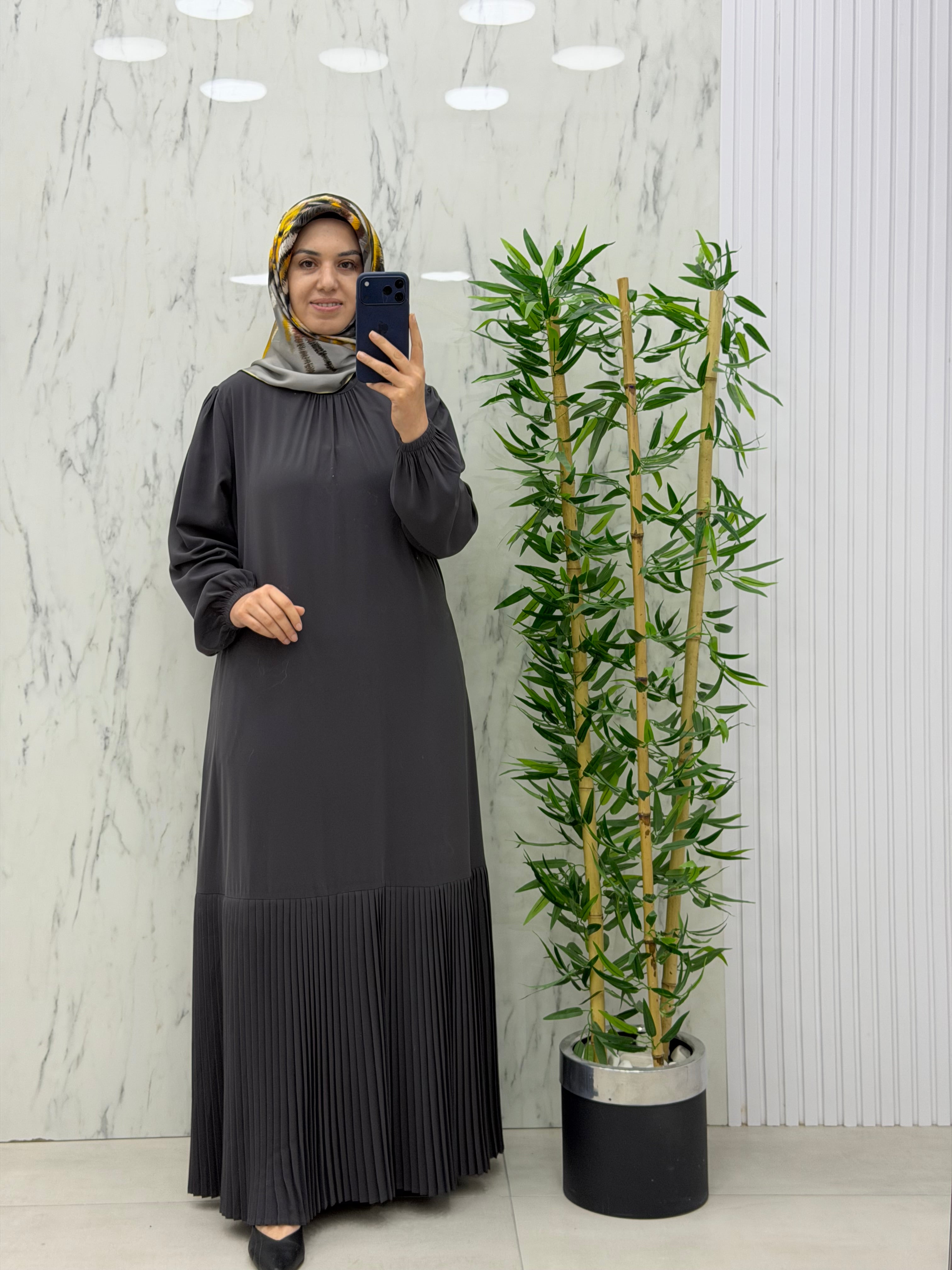 MUSAB ETEK UCU PİLELİ ELBİSE(8627)