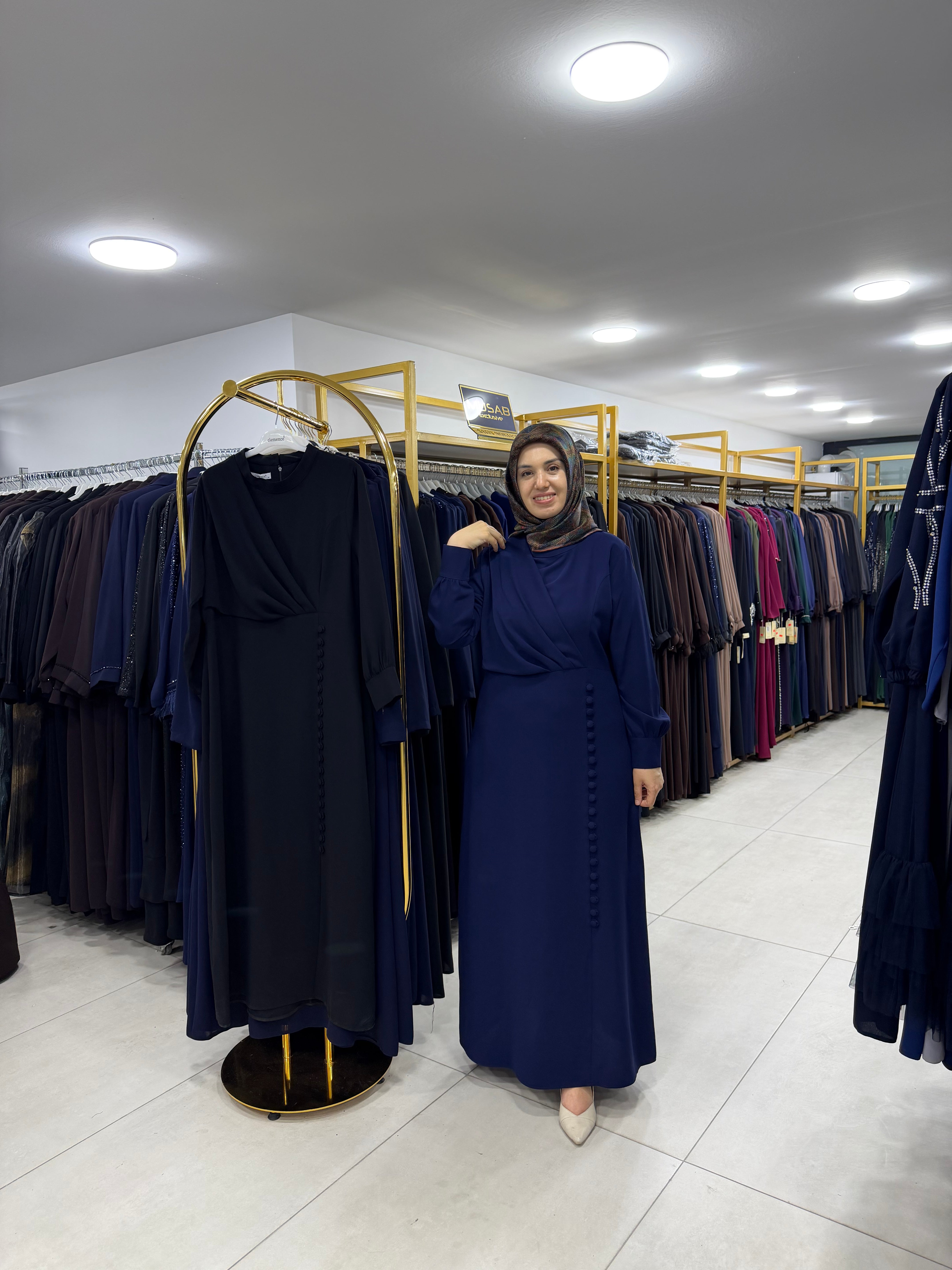 DRAPE DETAYLI ELBİSE