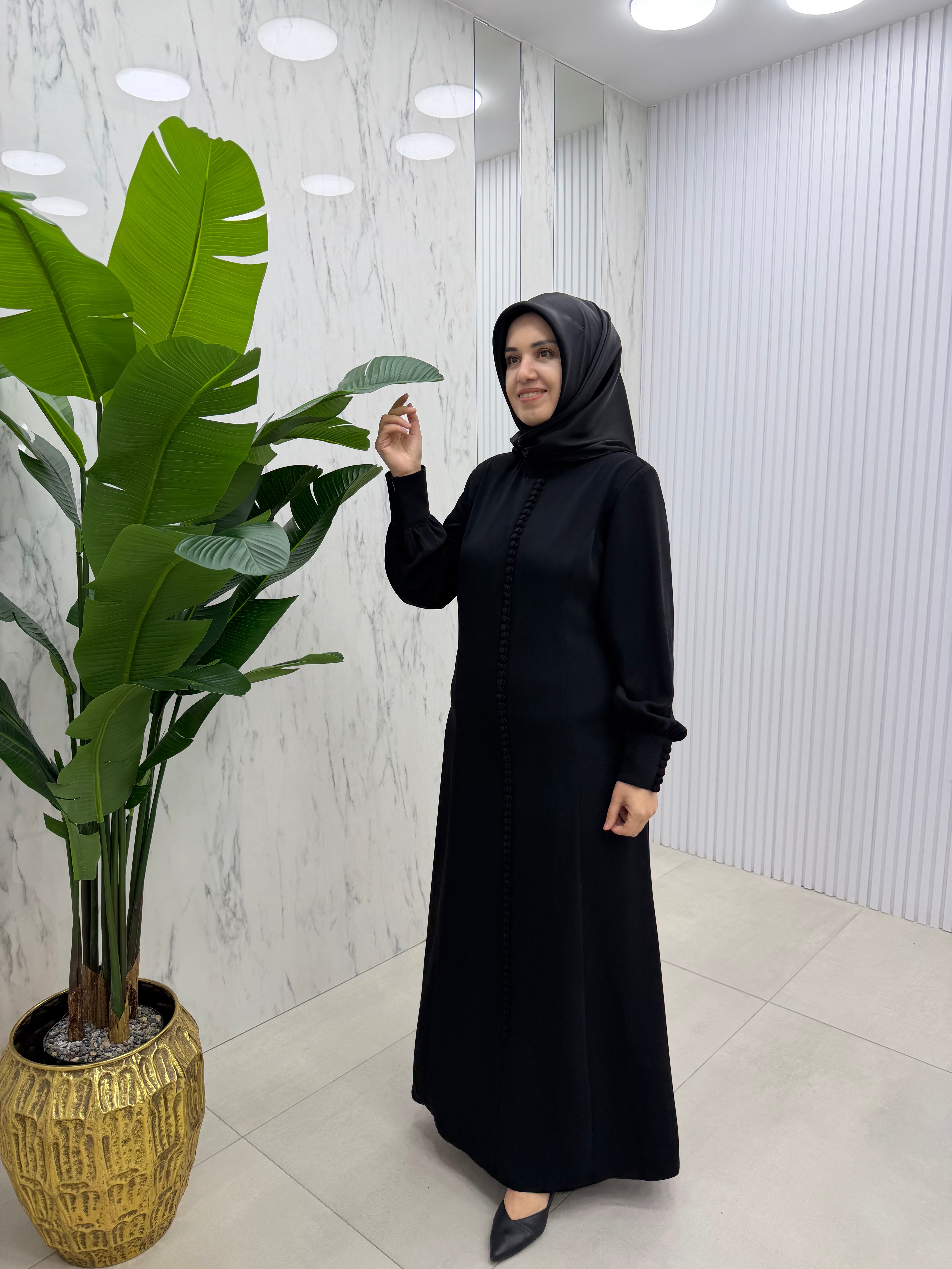 JUKİ MODA DÜĞME DETAYLI ELBİSE (3572)