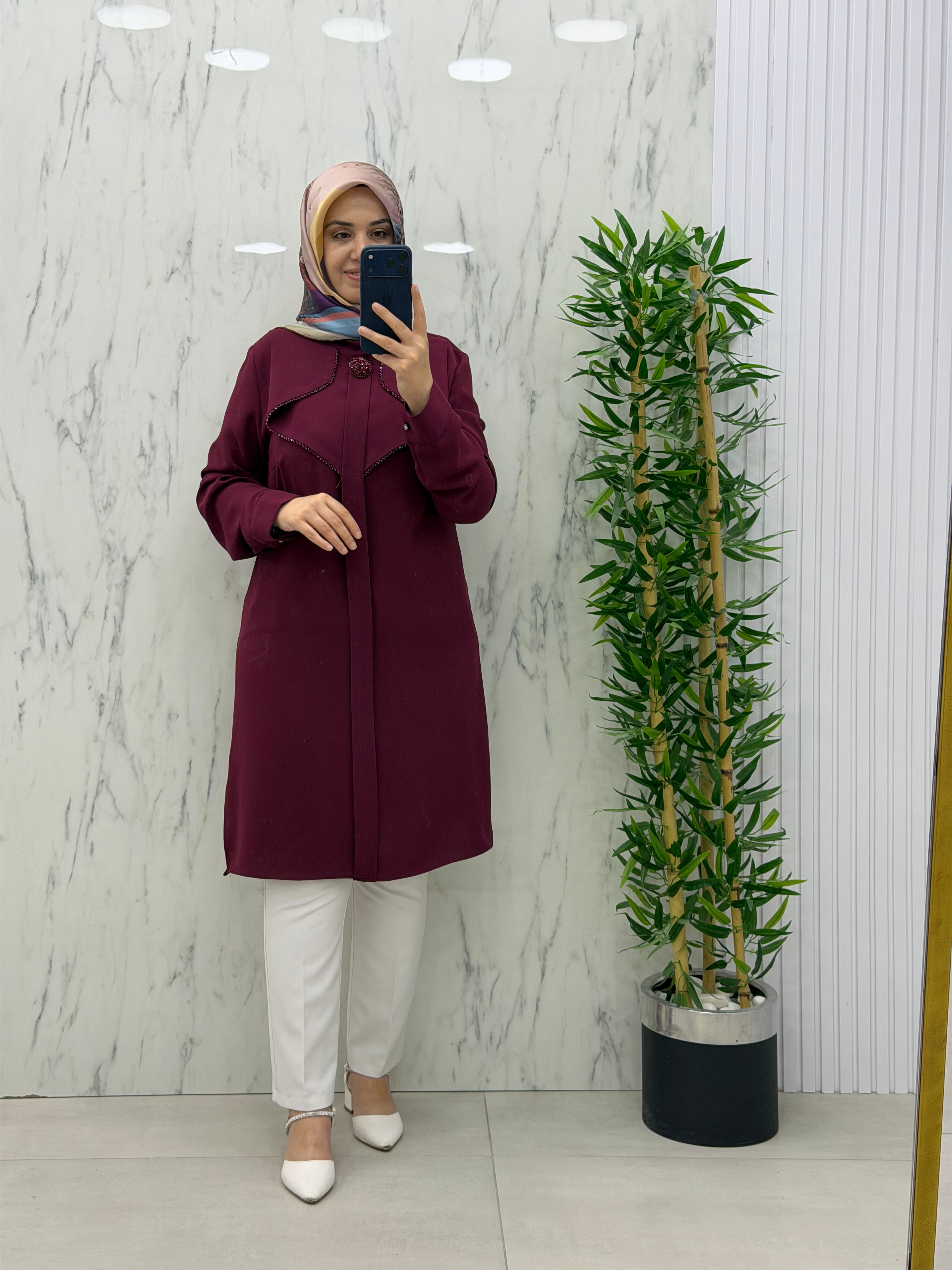 MODA İLDEM BROŞ DETAYLI TUNİK(2203)