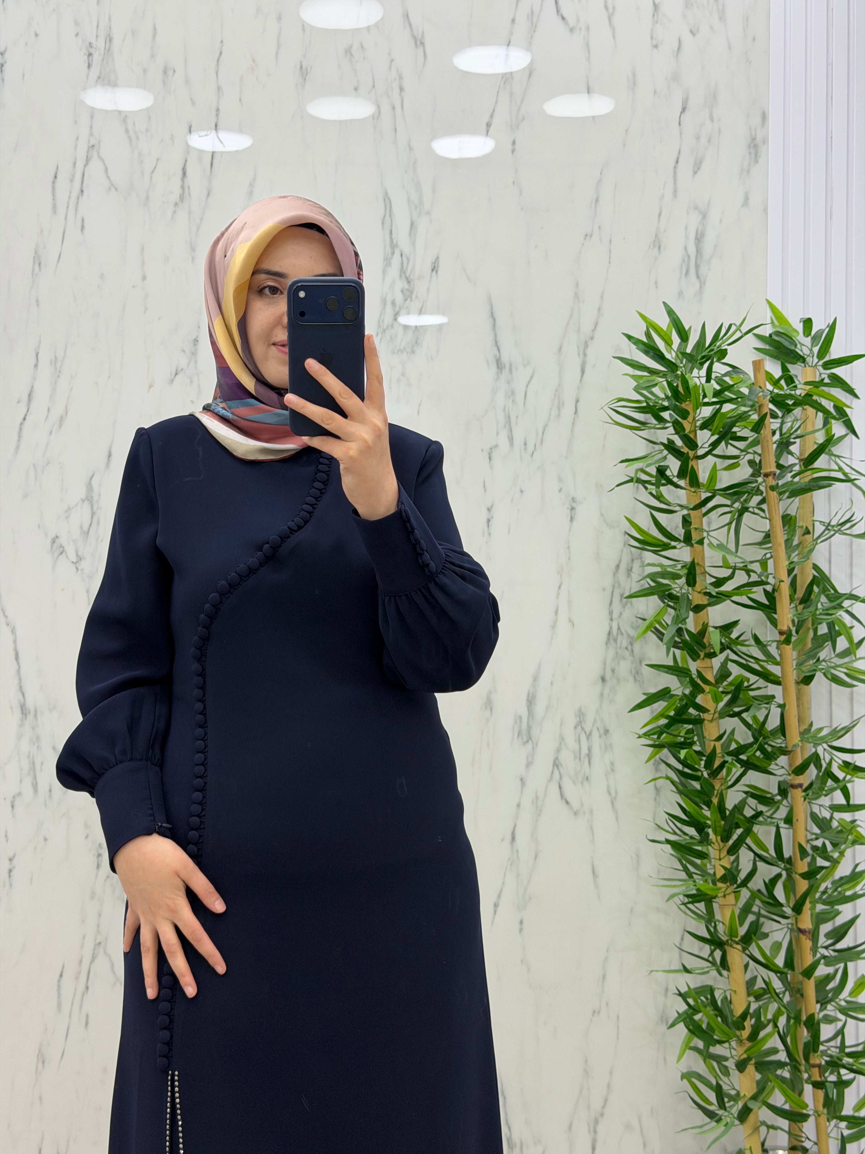JUKİ MODA DÜĞME DETAYLI ELBİSE(3543)