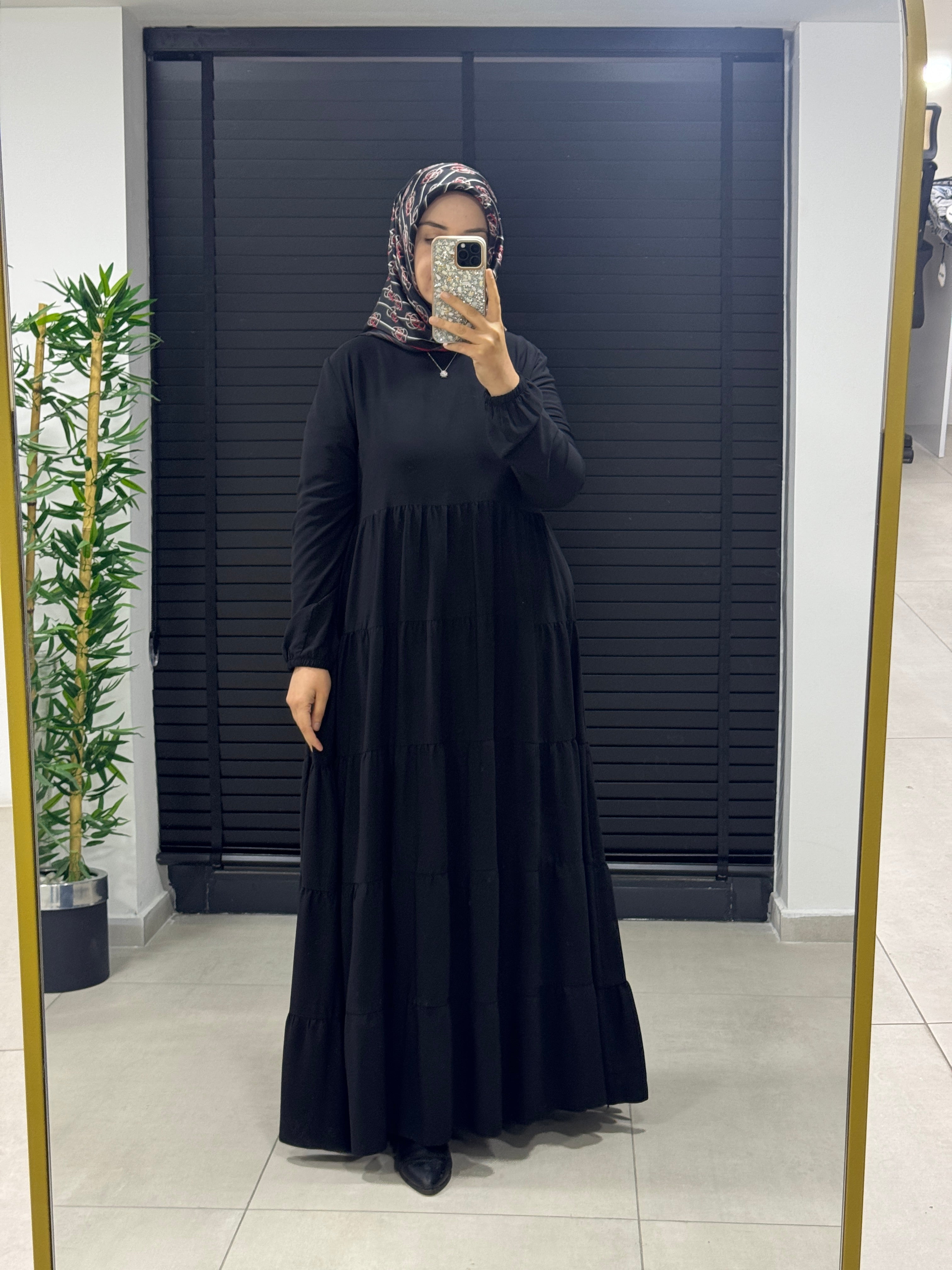 MUSAB İTHAL KREP KUMAŞ ELBİSE(8617)