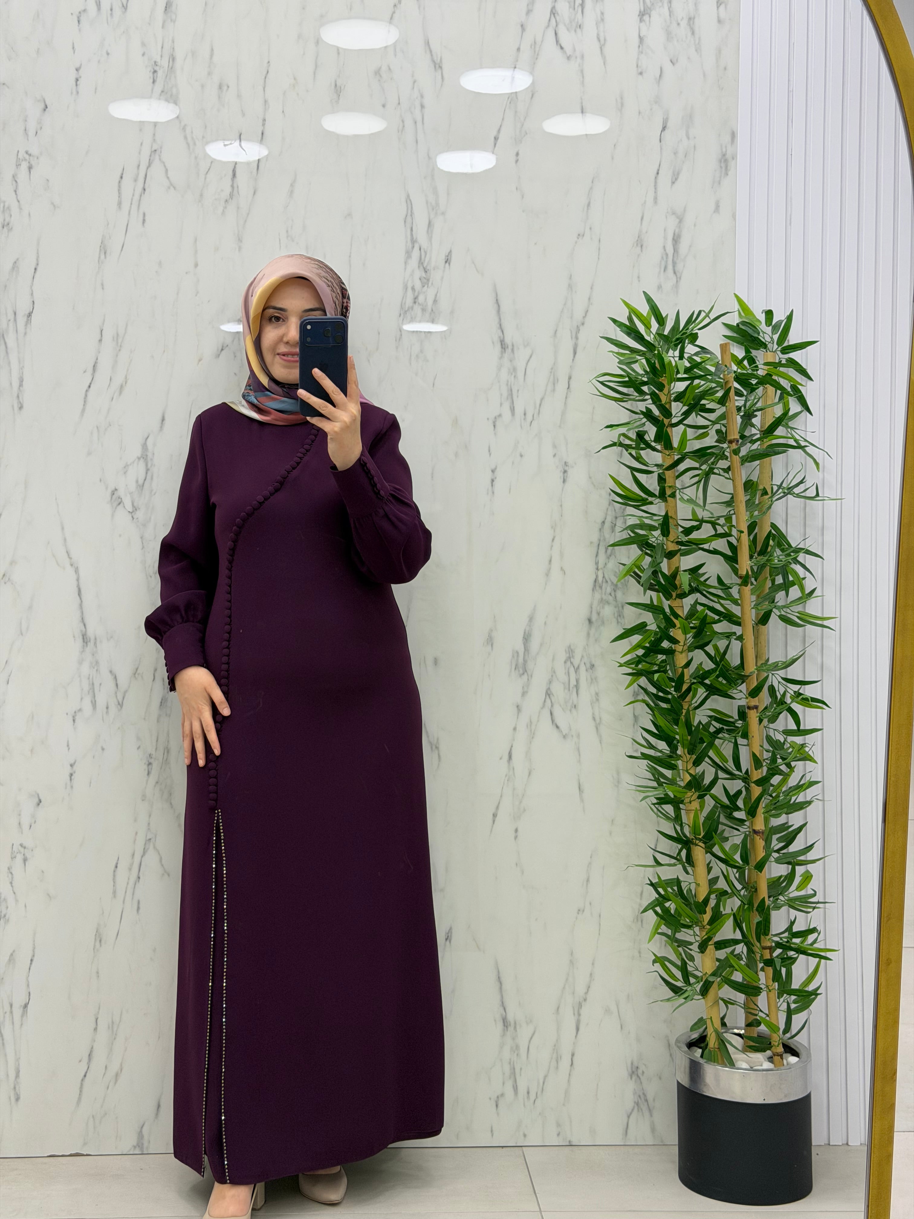 JUKİ MODA DÜĞME DETAYLI ELBİSE(3543)