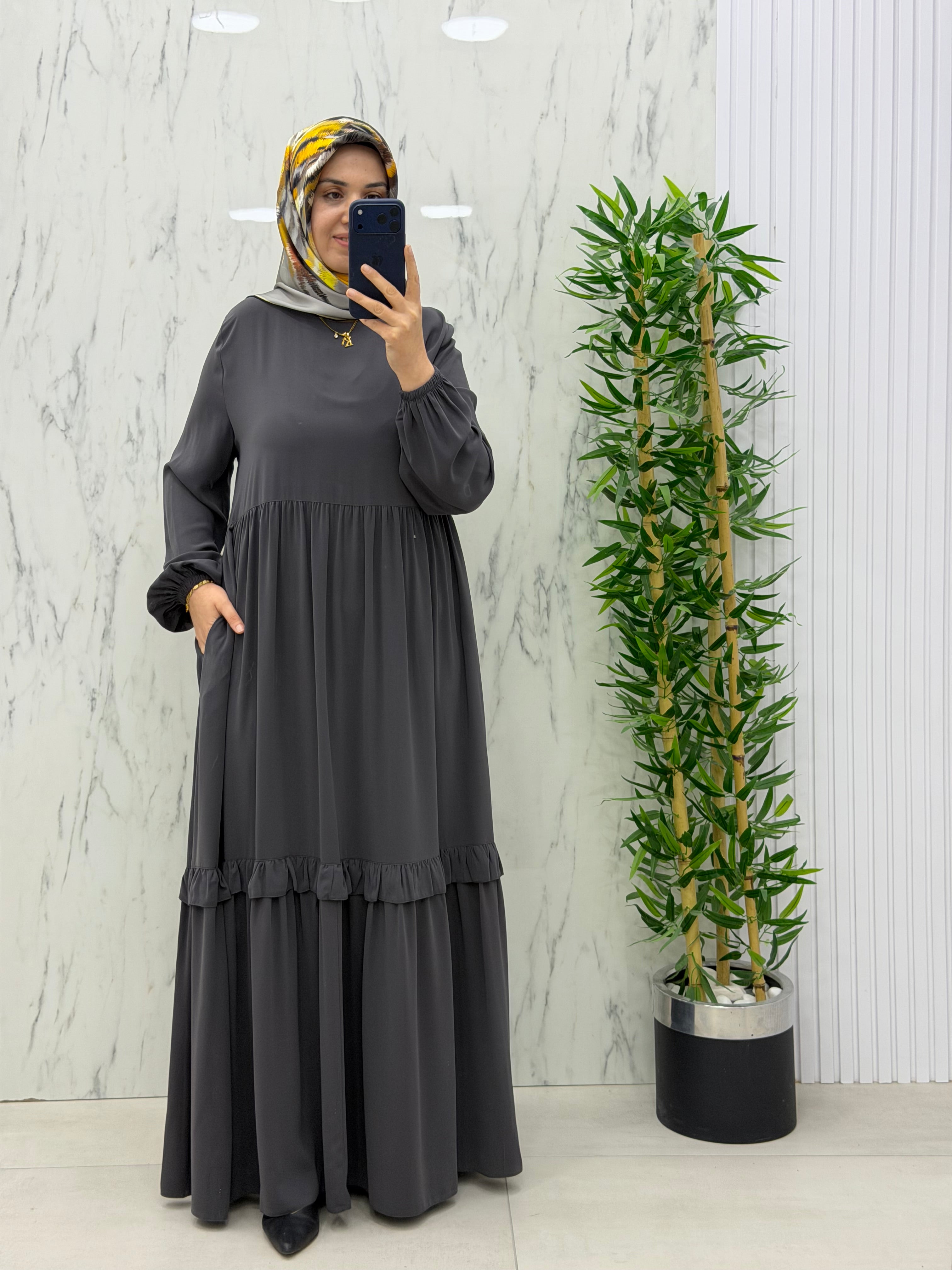 MUSAB FIRFIR GEÇİŞLİ ELBİSE(8616)