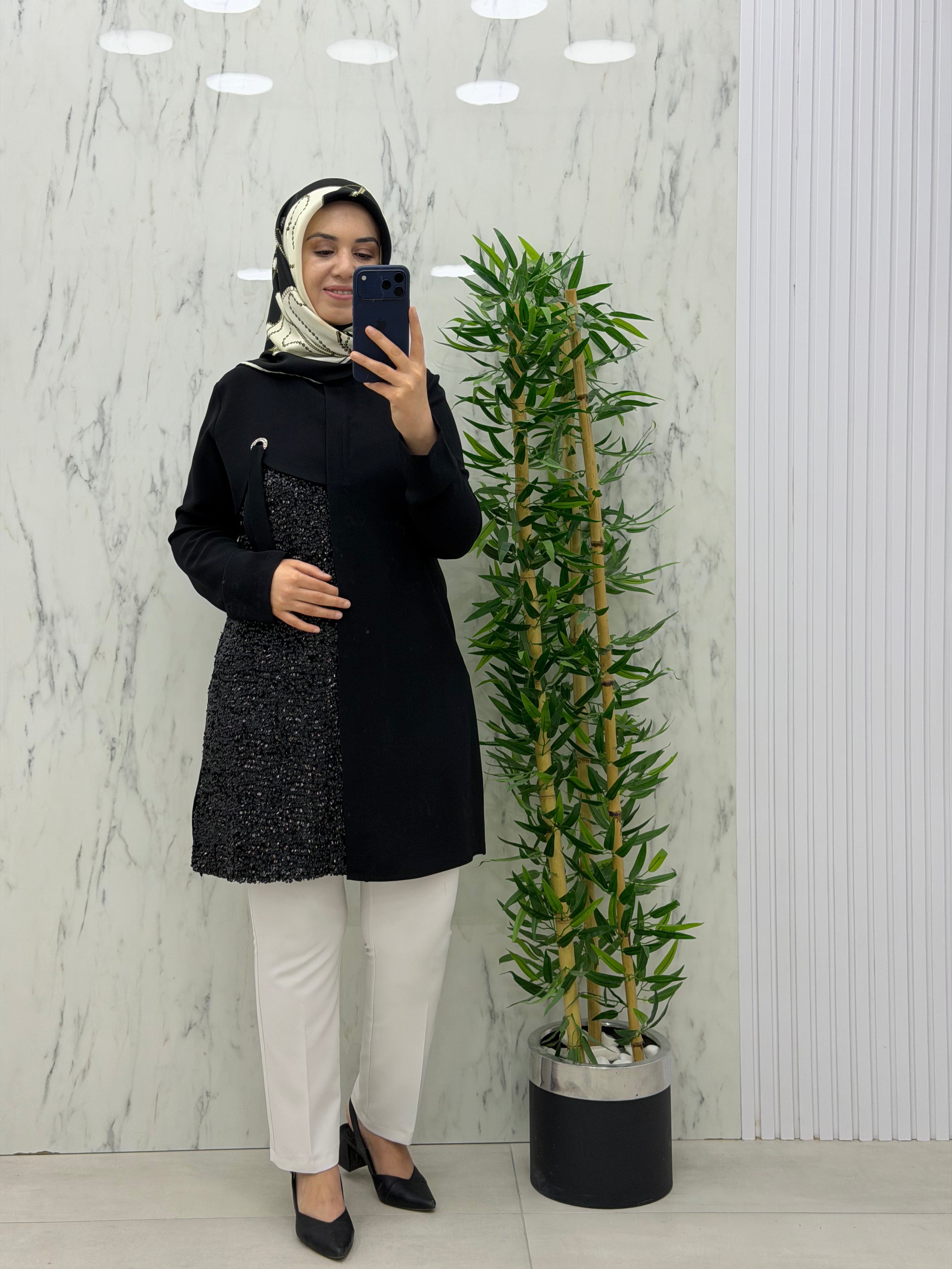 MODA İLDEM PUL PAYET TUNİK(2201)