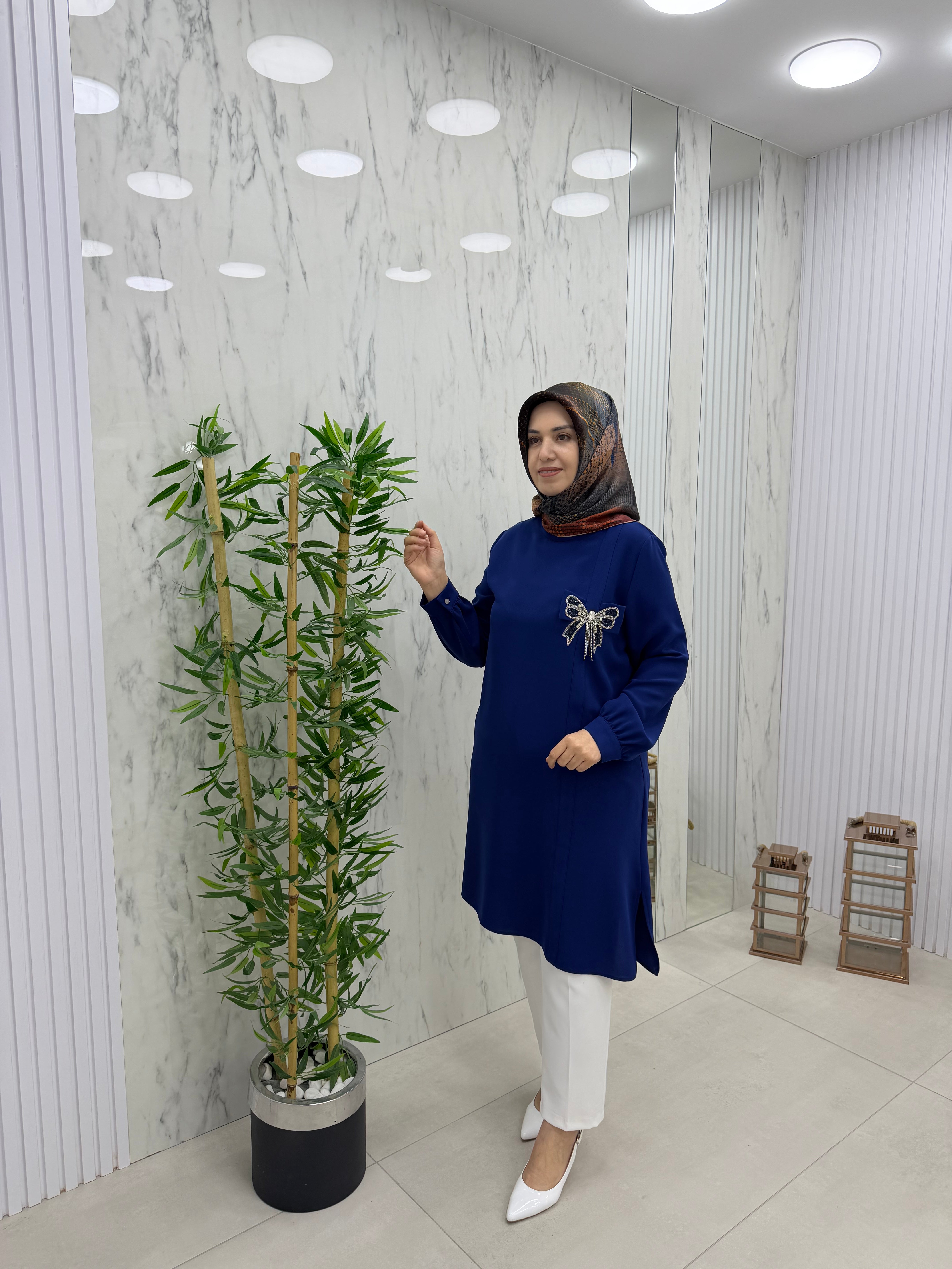 MODA İLDEM FİYONK TAŞ DETAYLI TUNİK (2130)