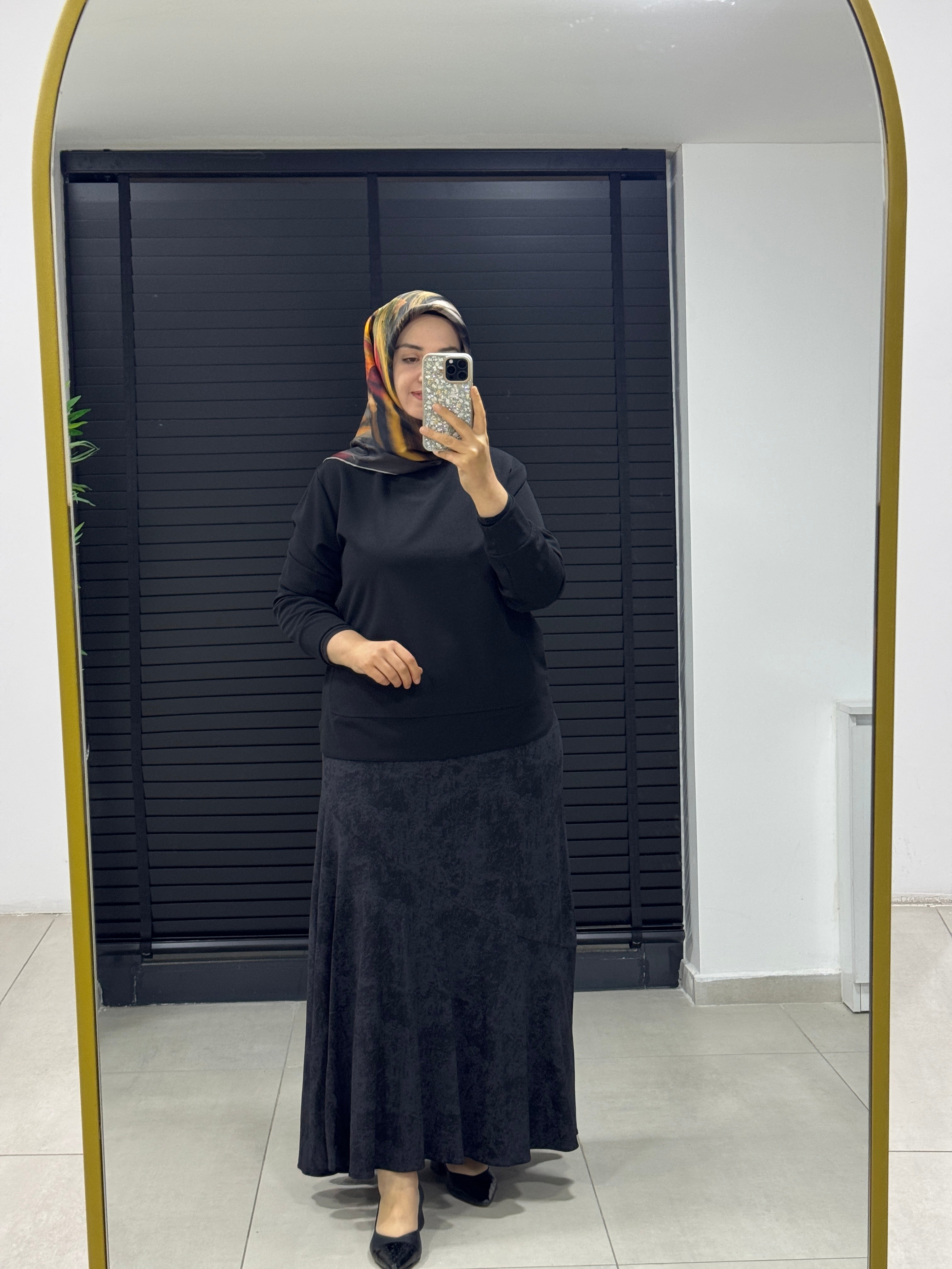 KÜBRA VOLANLI DESENLİ ETEK