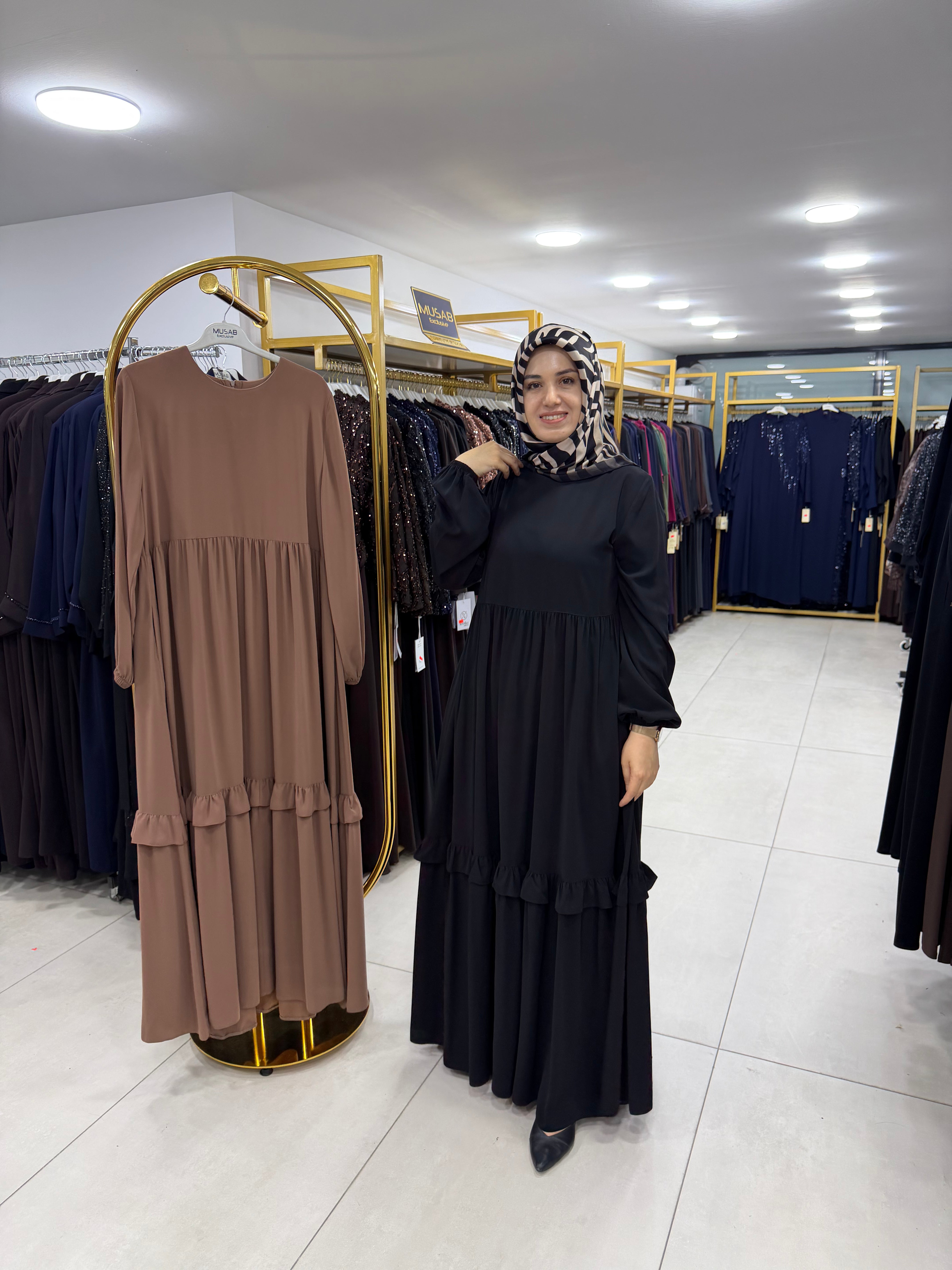 MUSAB FIRFIR GEÇİŞLİ ELBİSE(8616)