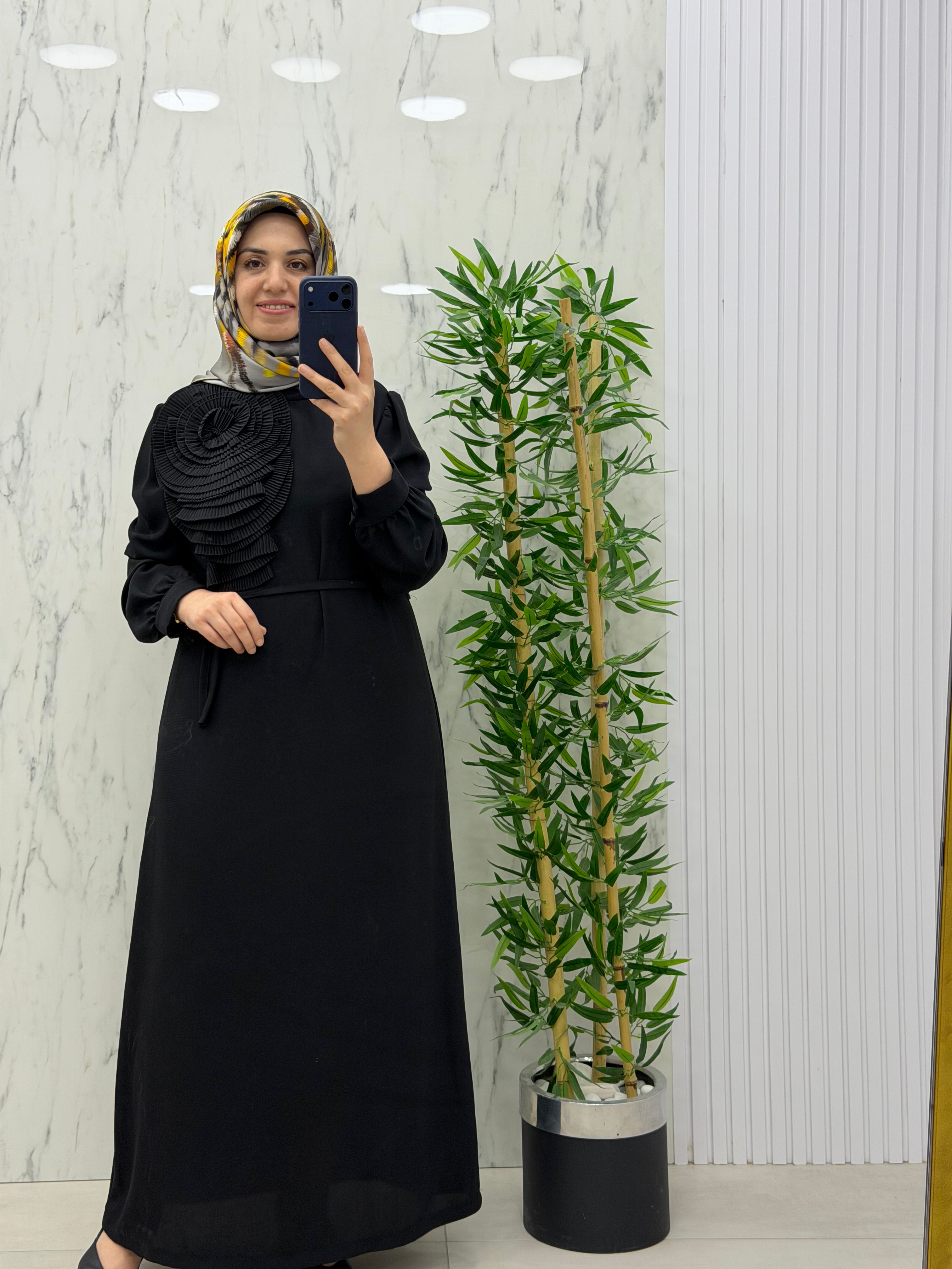 FREE MOOD OMUZ DETAYLI ELBİSE(25063)