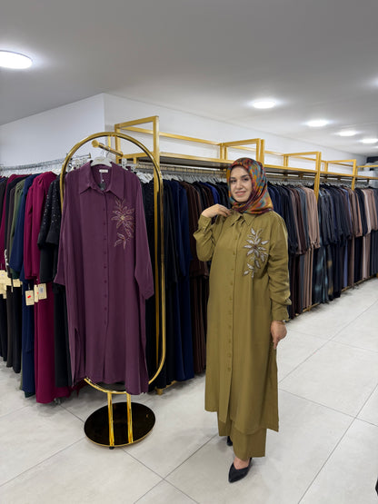AYŞE AKAY TAŞ DETAYLI TENSEL TAKIM