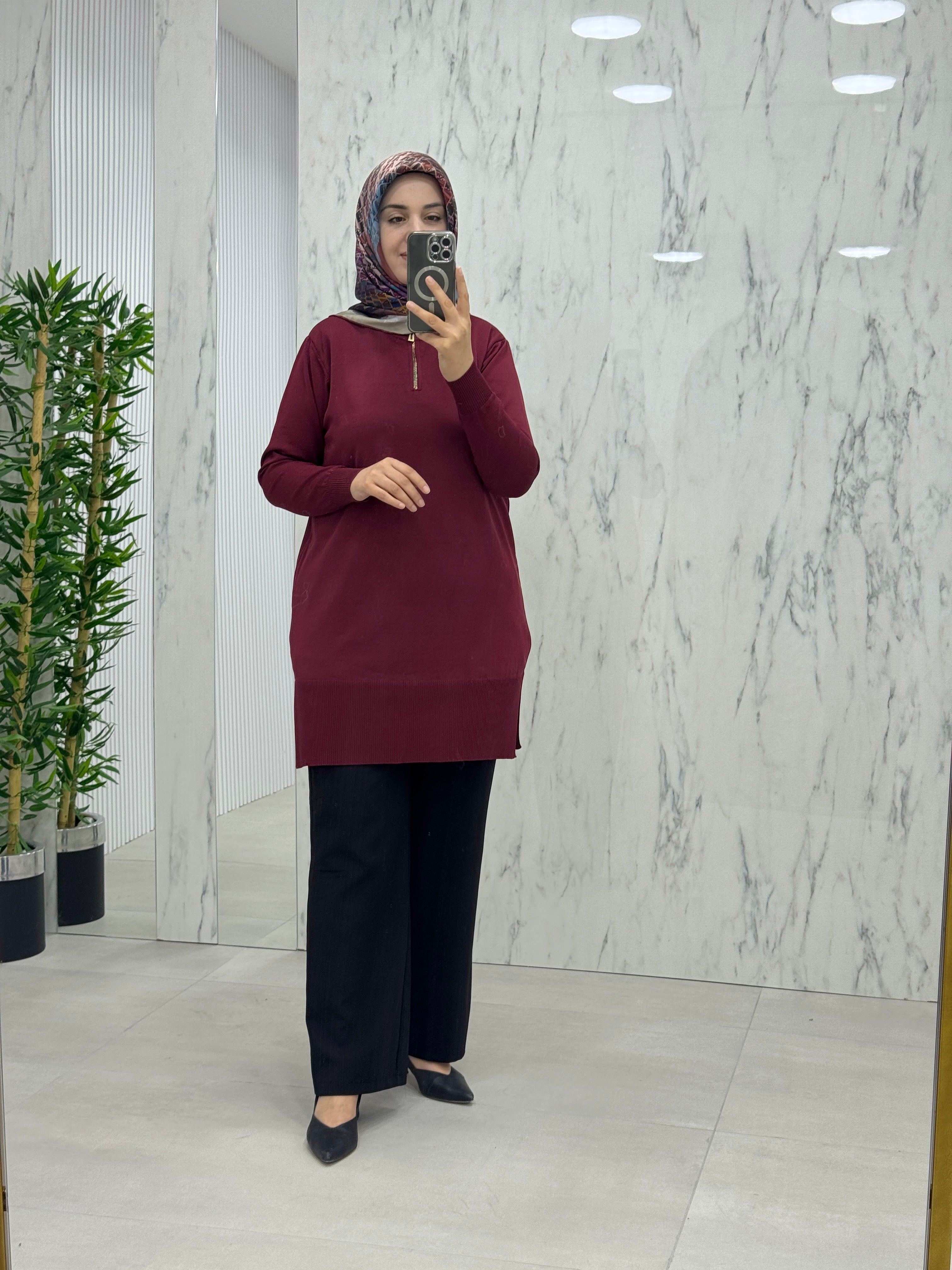 KADO FERMUAR DETAY TRİKO TUNİK (2725015)