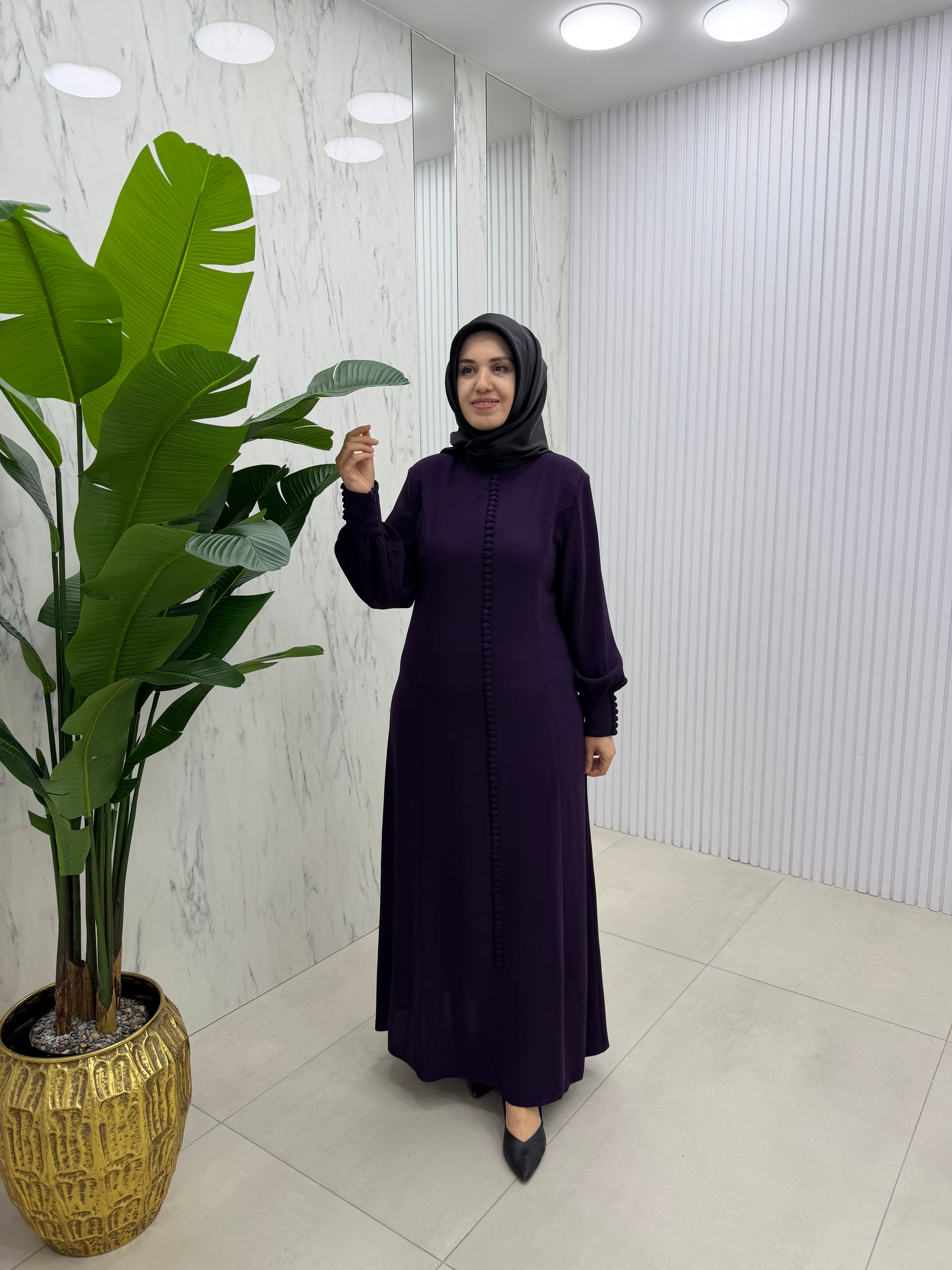 JUKİ MODA DÜĞME DETAYLI ELBİSE (3572)