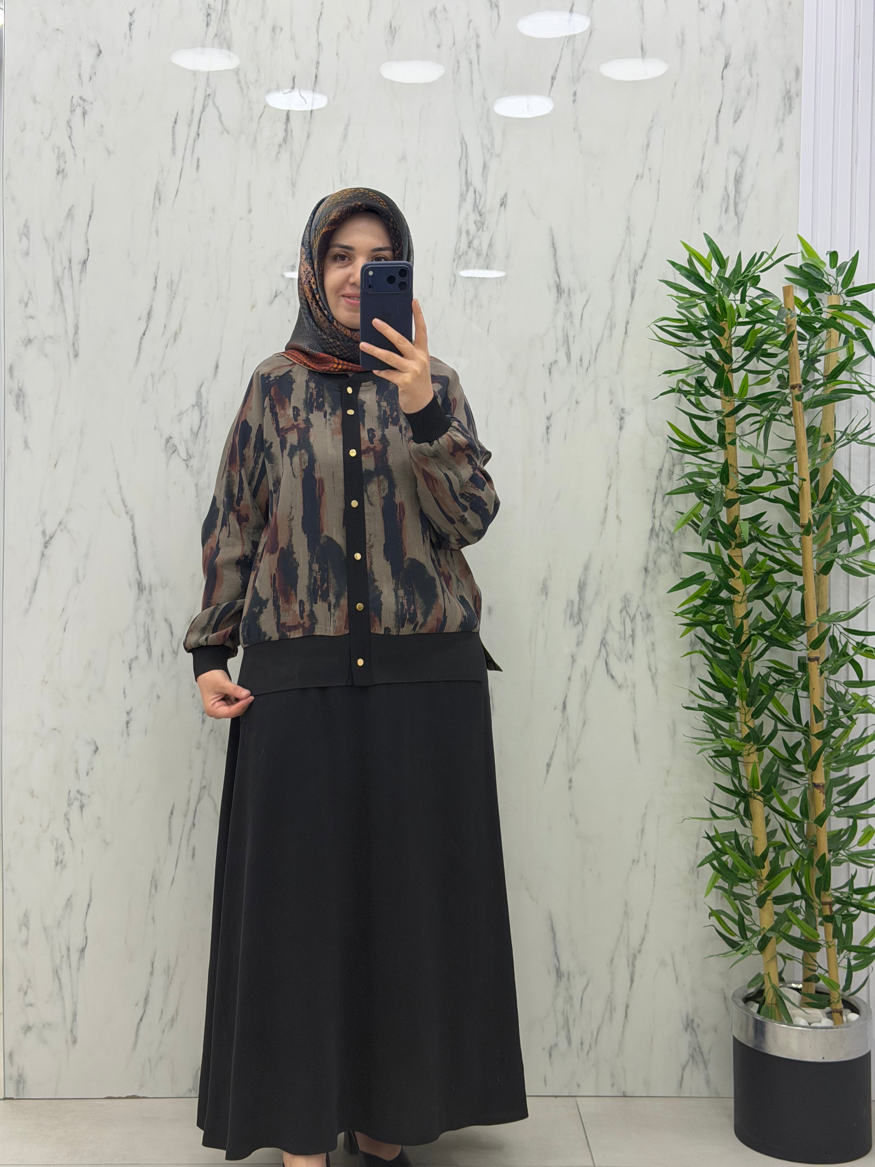ALESYA ÜSTÜ DESENLİ MODAL TAKIM