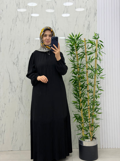 MUSAB ETEK UCU PİLELİ ELBİSE(8627)