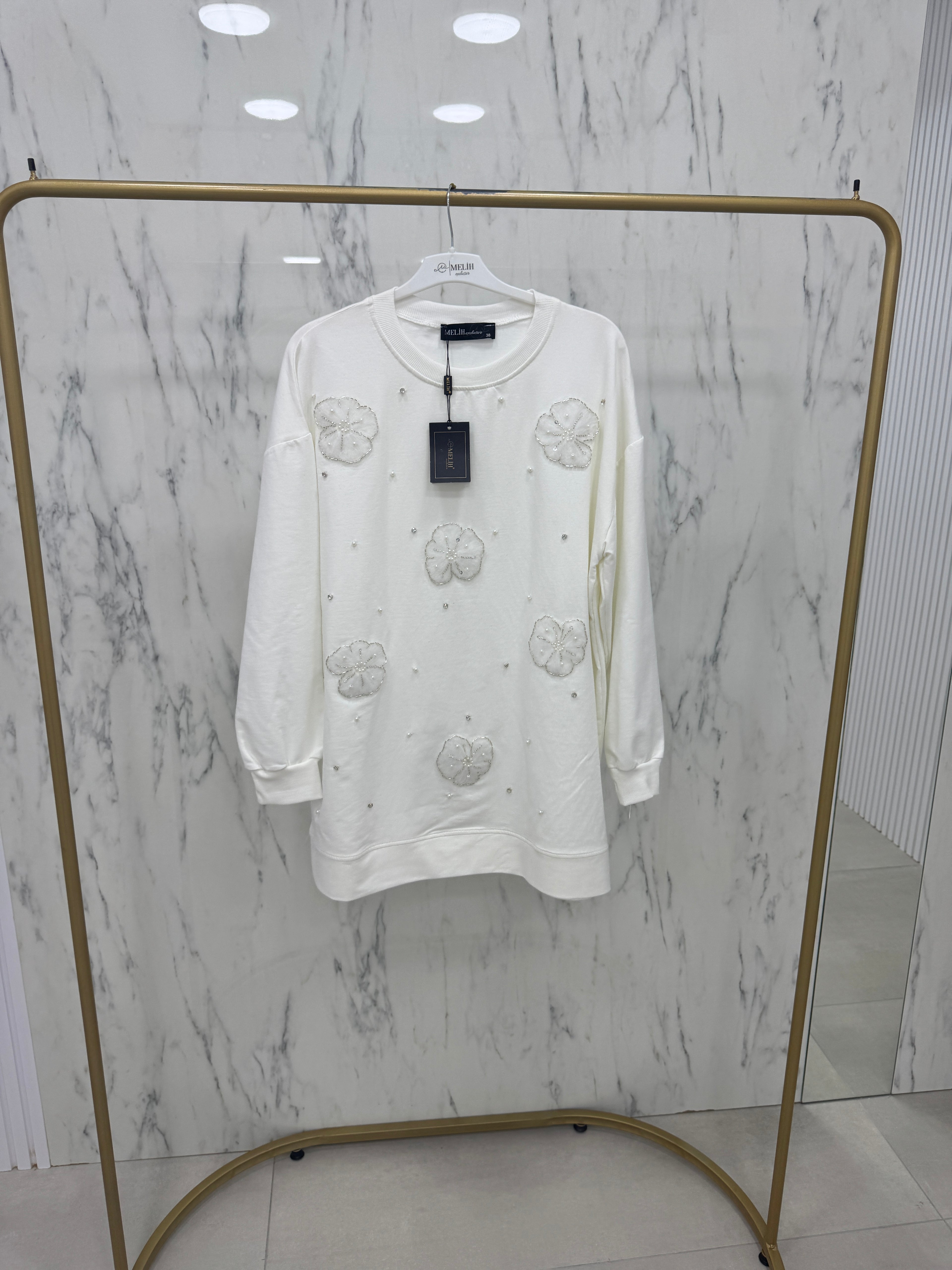 MELİH ÇİÇEK BONCUK DETAY TUNİK