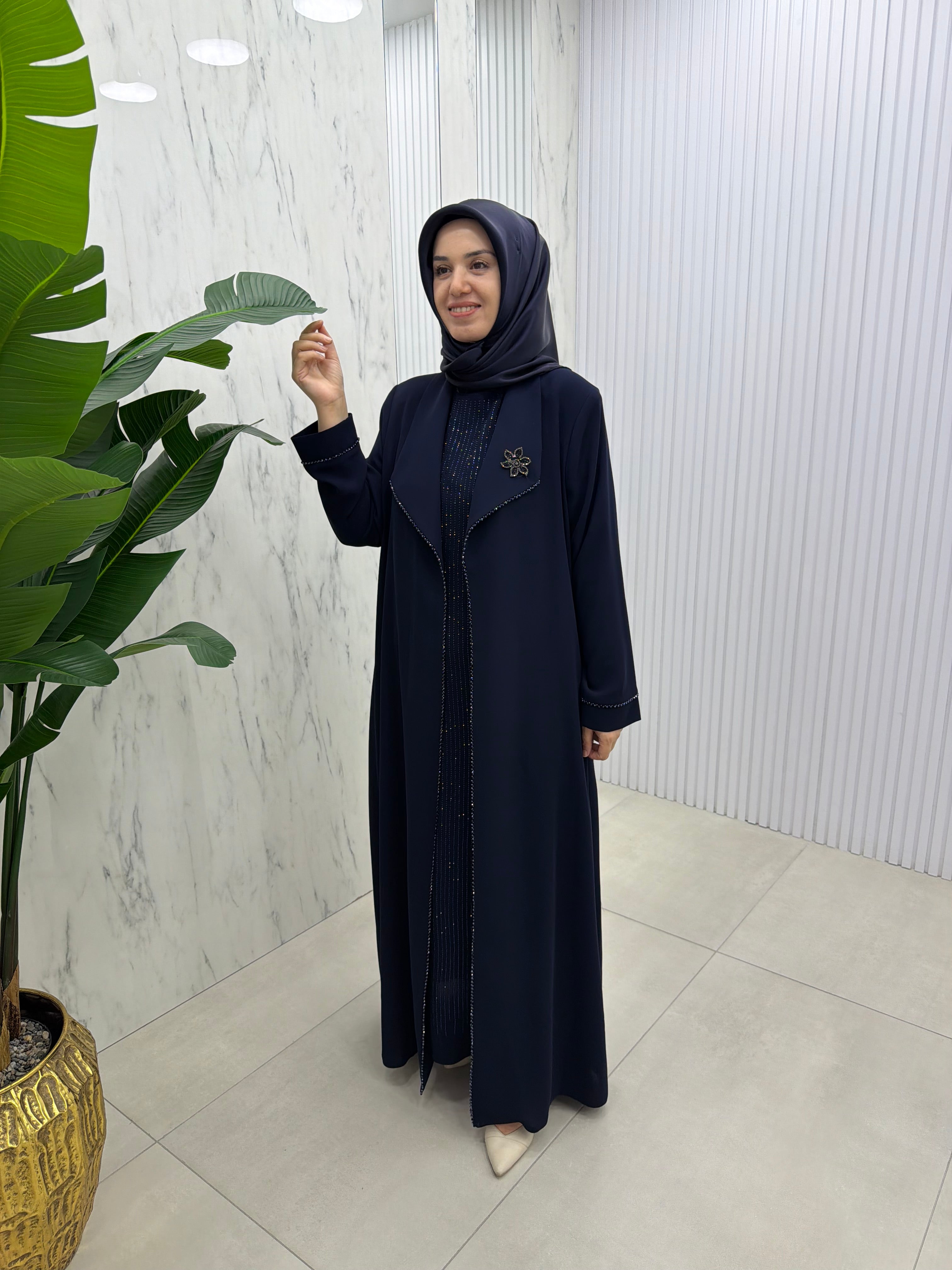 GRİMİSS TAŞLI ABAYA (2605)