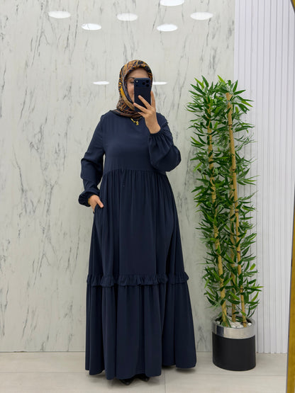 MUSAB  FIRFIR GEÇİŞLİ ELBİSE(8616)