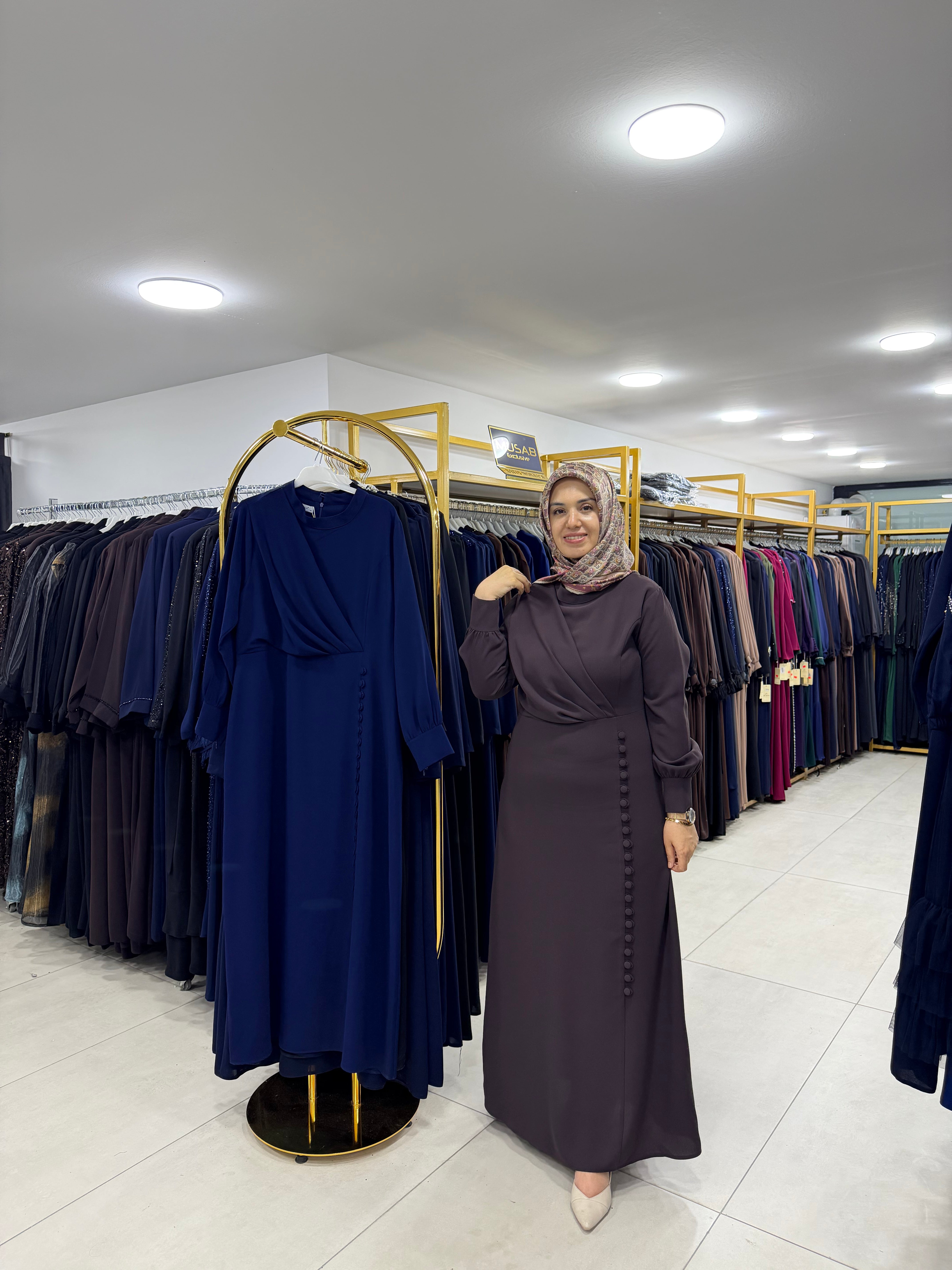 DRAPE DETAYLI ELBİSE