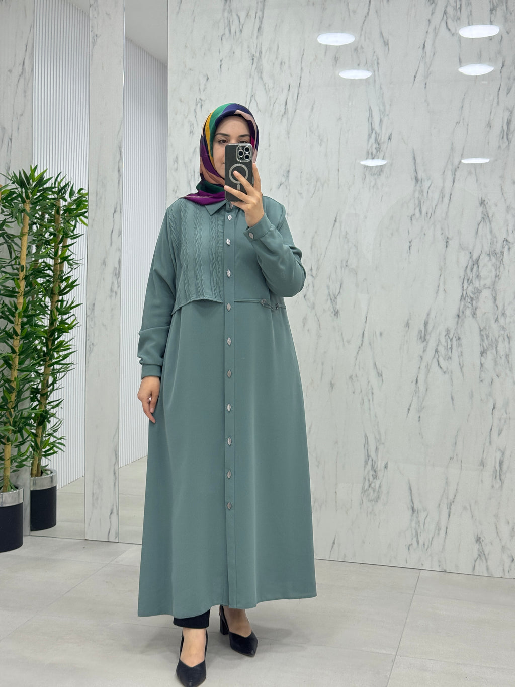 PERFECT YAPRAK DÜĞME DETAY TAMBOY TUNİK (25154)