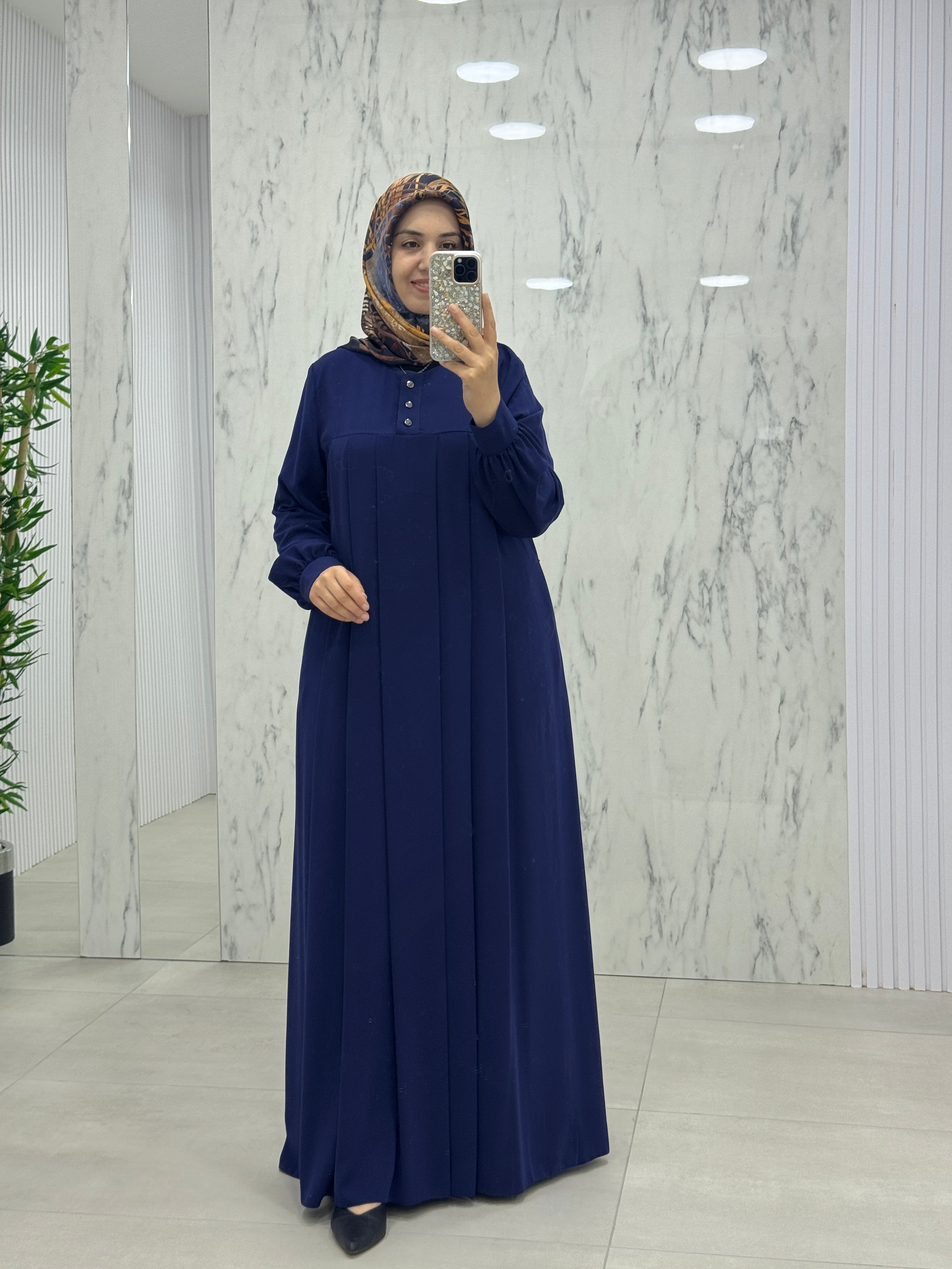 MUSAB DÜĞME DETAYLI FERACE ELBİSE(8614)