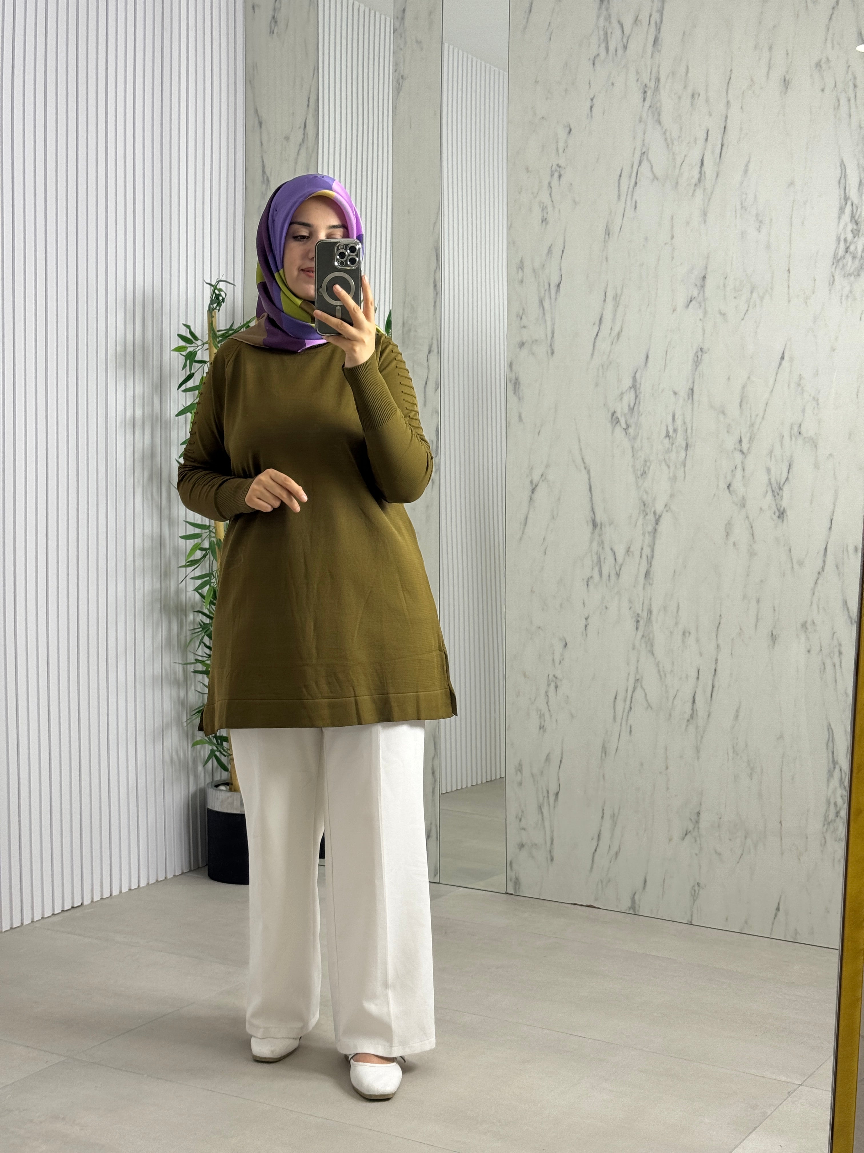 MELİH Kolları Gofralı Triko Tunik (5035)