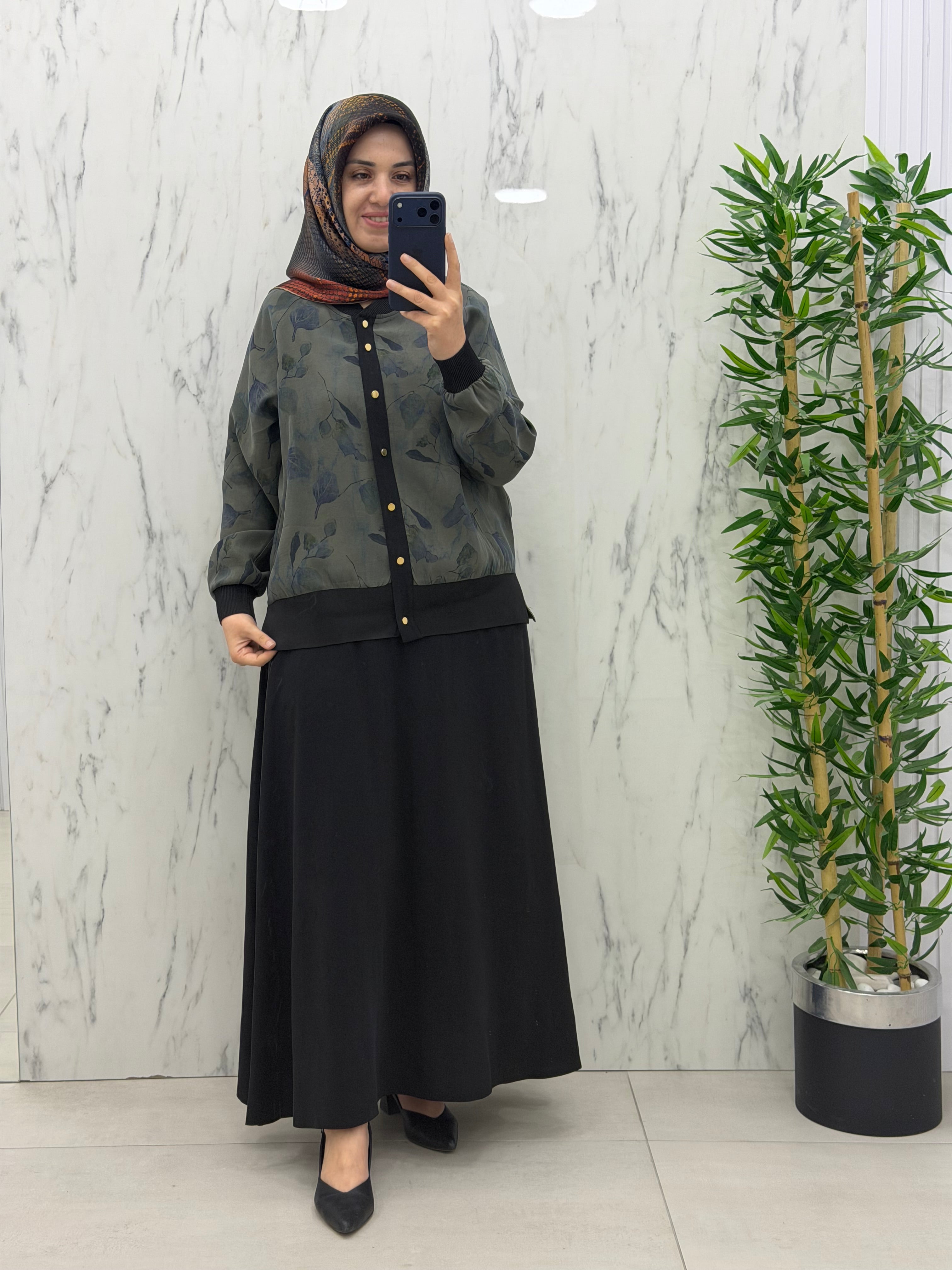 ALESYA ÜSTÜ DESENLİ MODAL TAKIM