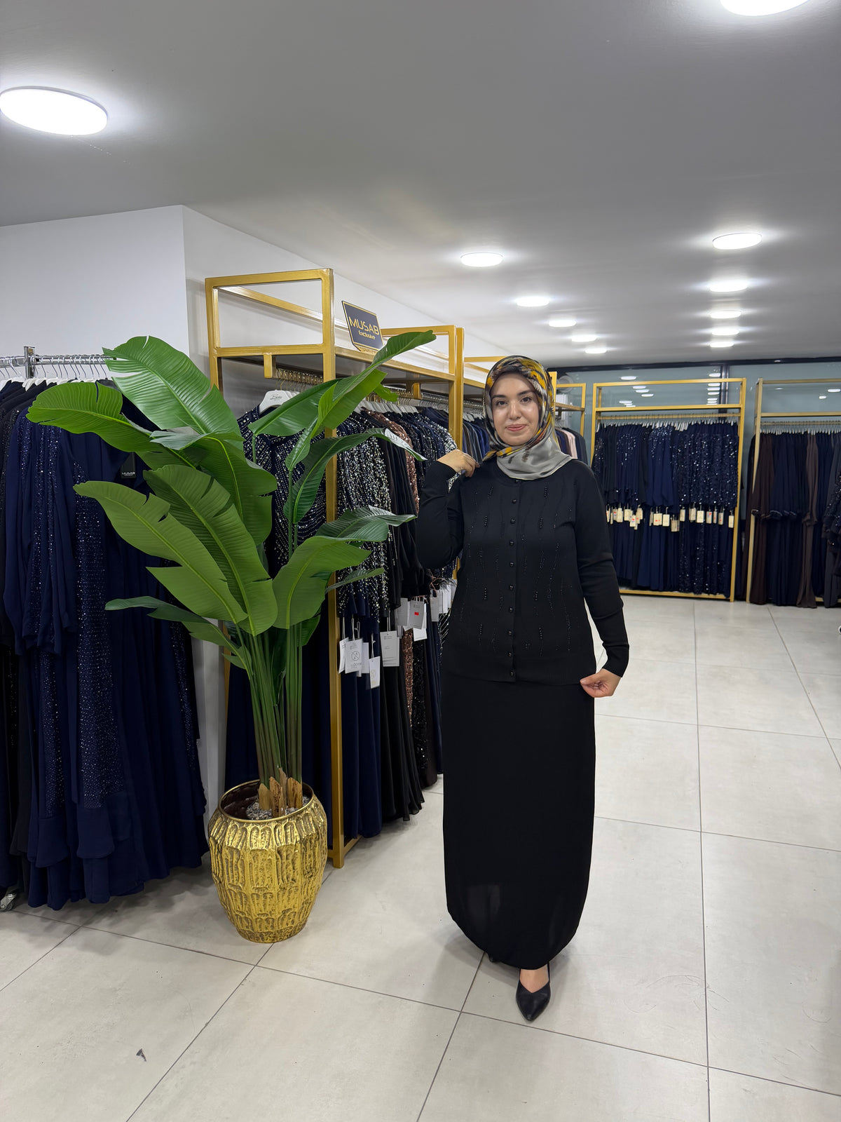 GAYE TAŞLI MERSERİZE BLUZ HIRKA