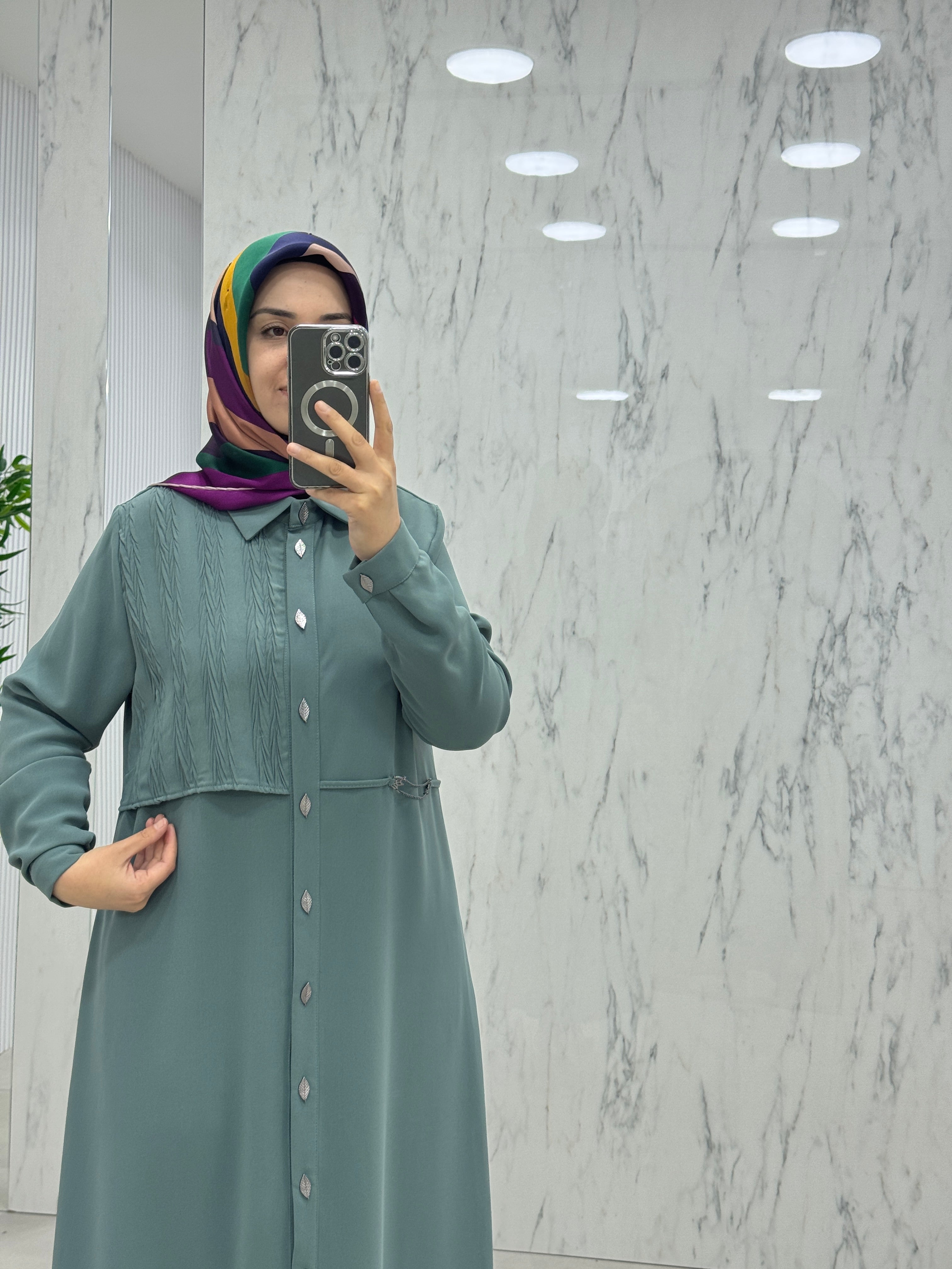 PERFECT YAPRAK DÜĞME DETAY TAMBOY TUNİK (25154)