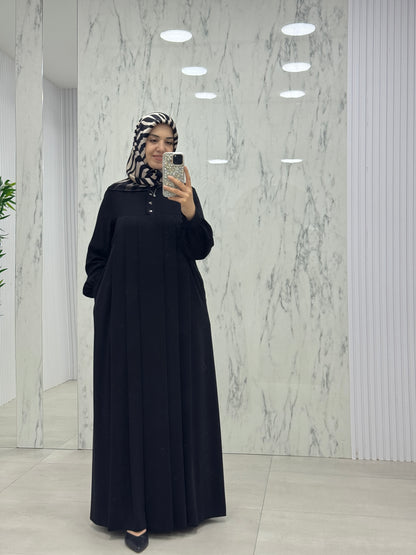 MUSAB DÜĞME DETAYLI FERACE ELBİSE(8614)