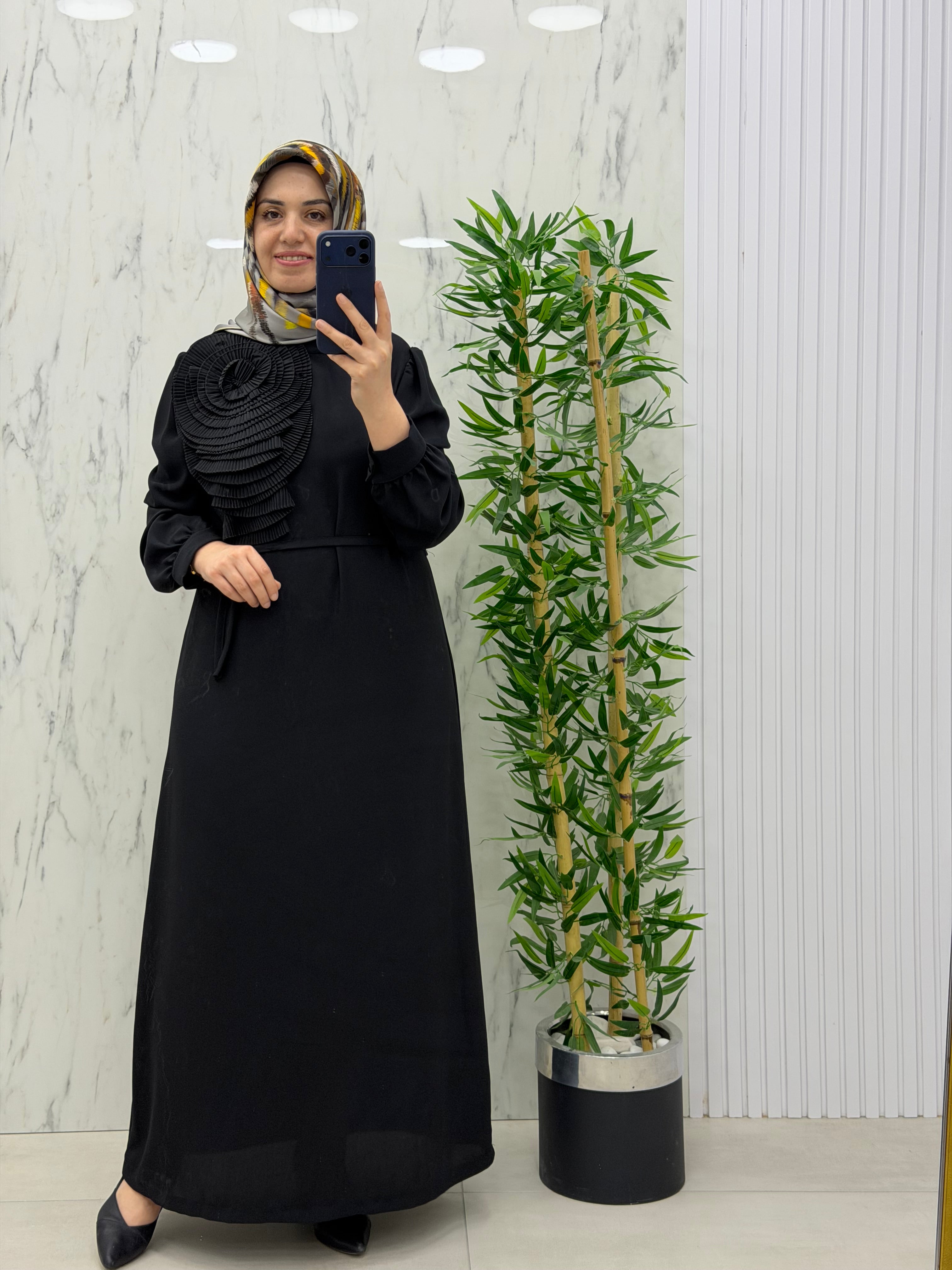 FREE MOOD OMUZ DETAYLI ELBİSE(25063)