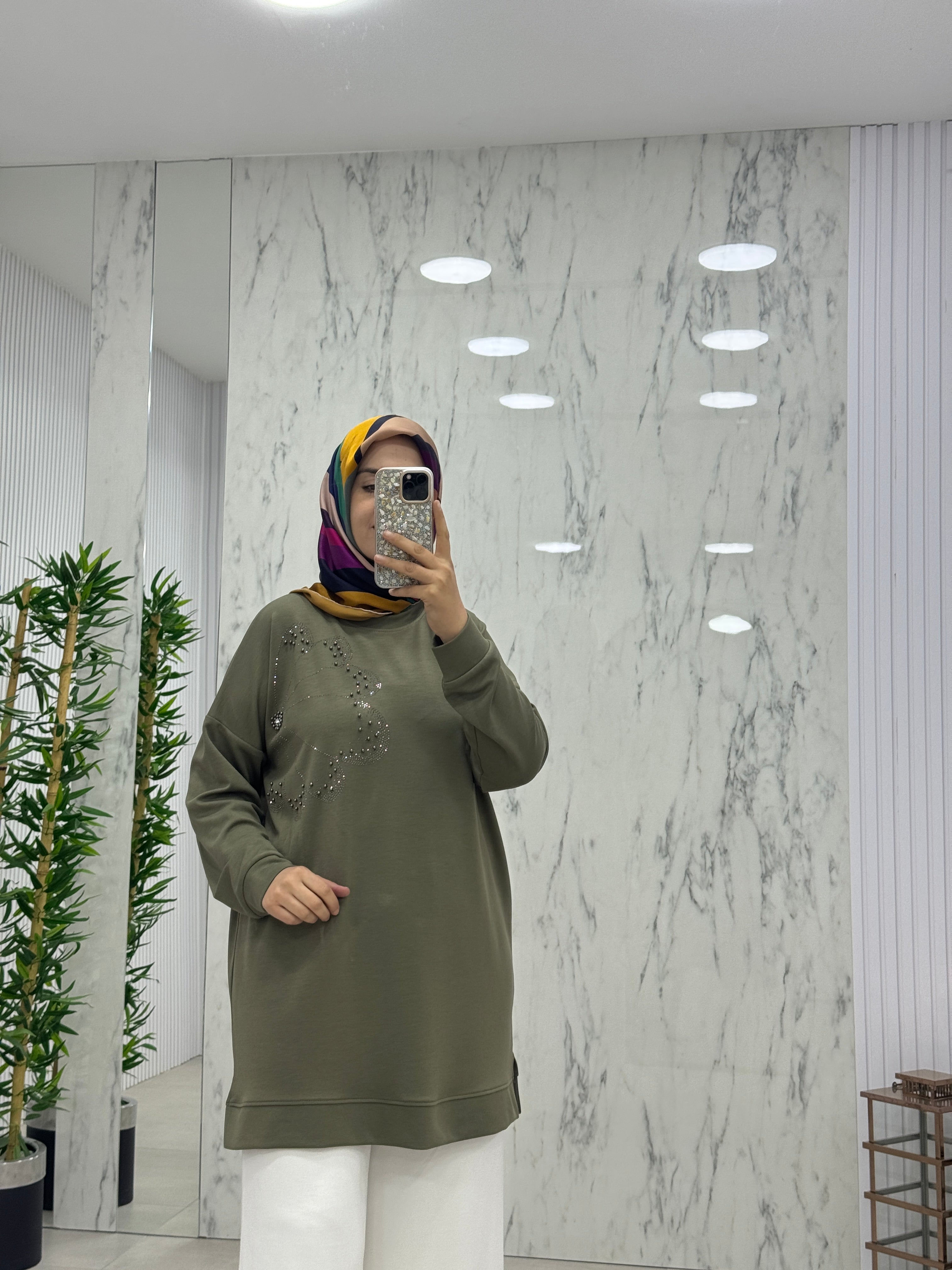 MELİH ÇİÇEK DESENLİ TUNİK(8011)