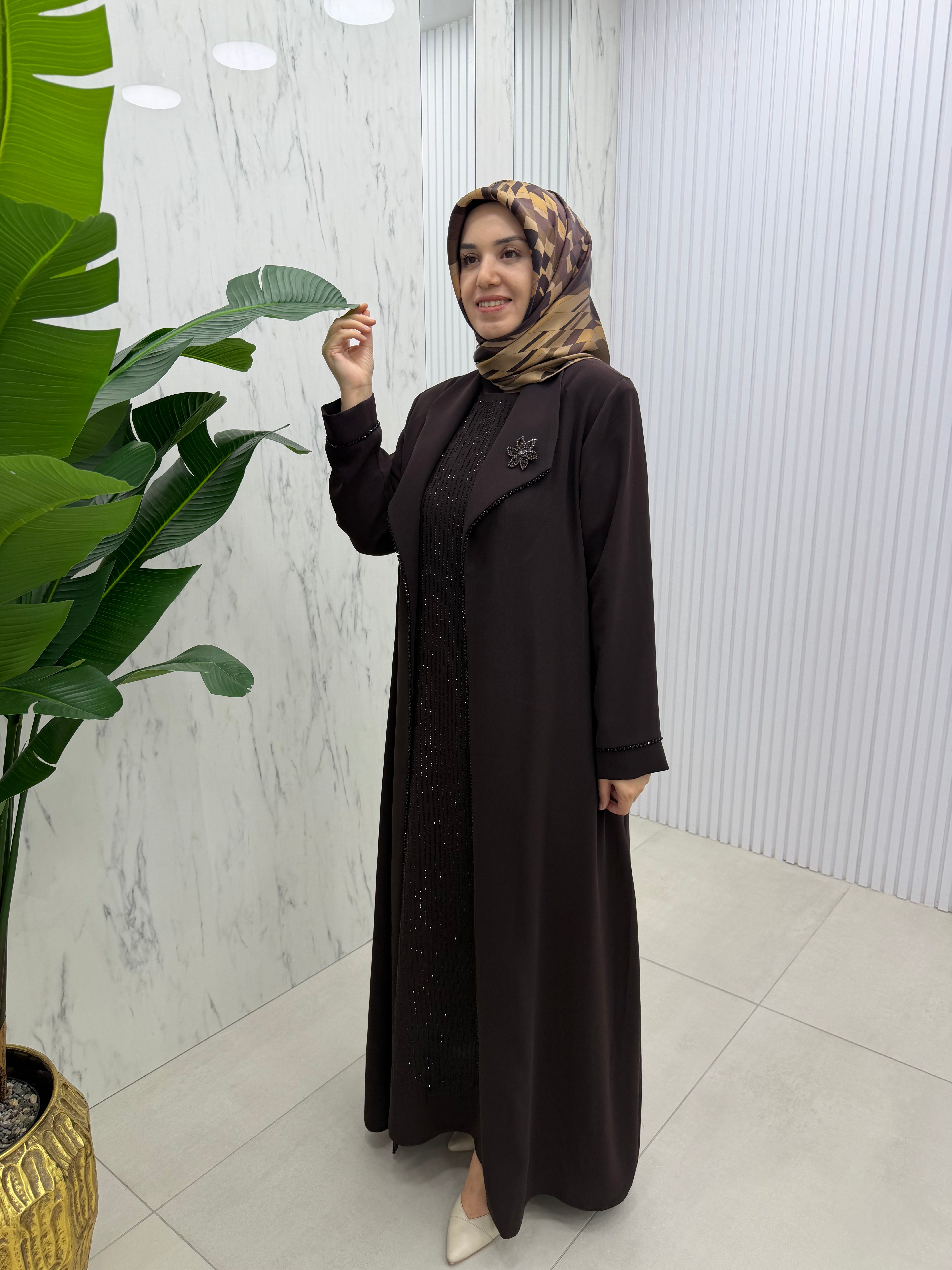 GRİMİSS TAŞLI ABAYA (2605)