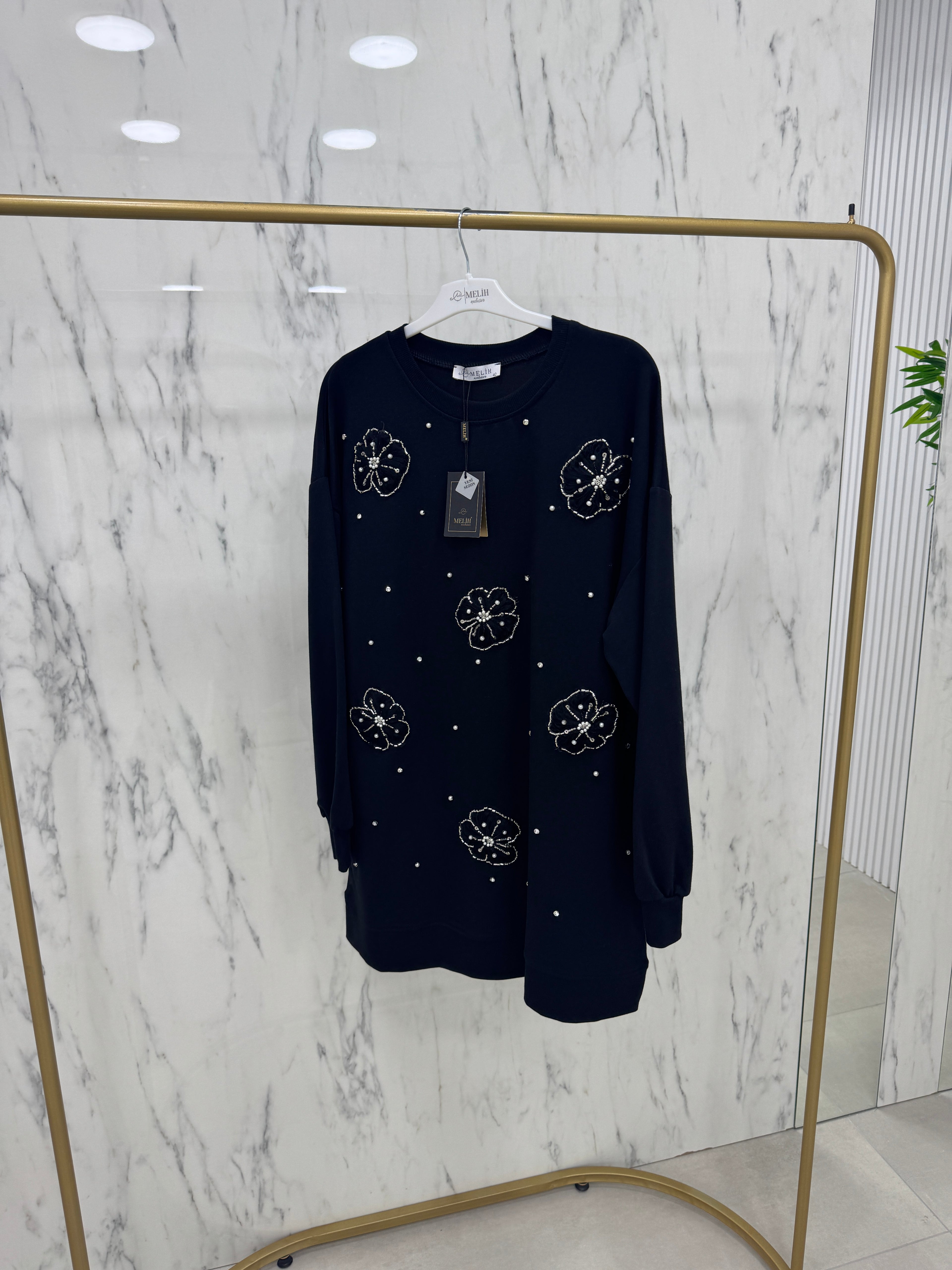 MELİH ÇİÇEK BONCUK DETAY TUNİK