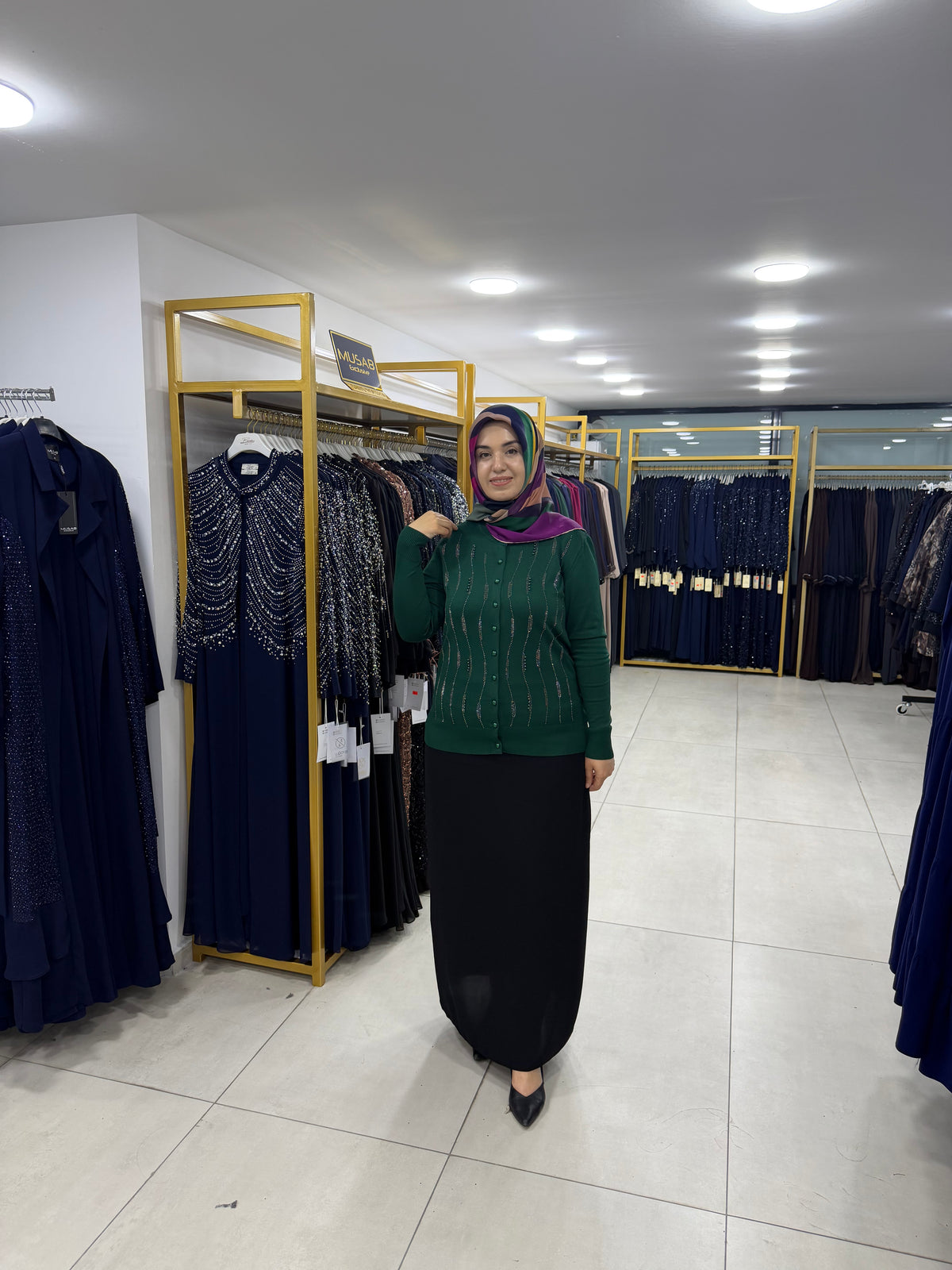 GAYE TAŞLI MERSERİZE BLUZ HIRKA