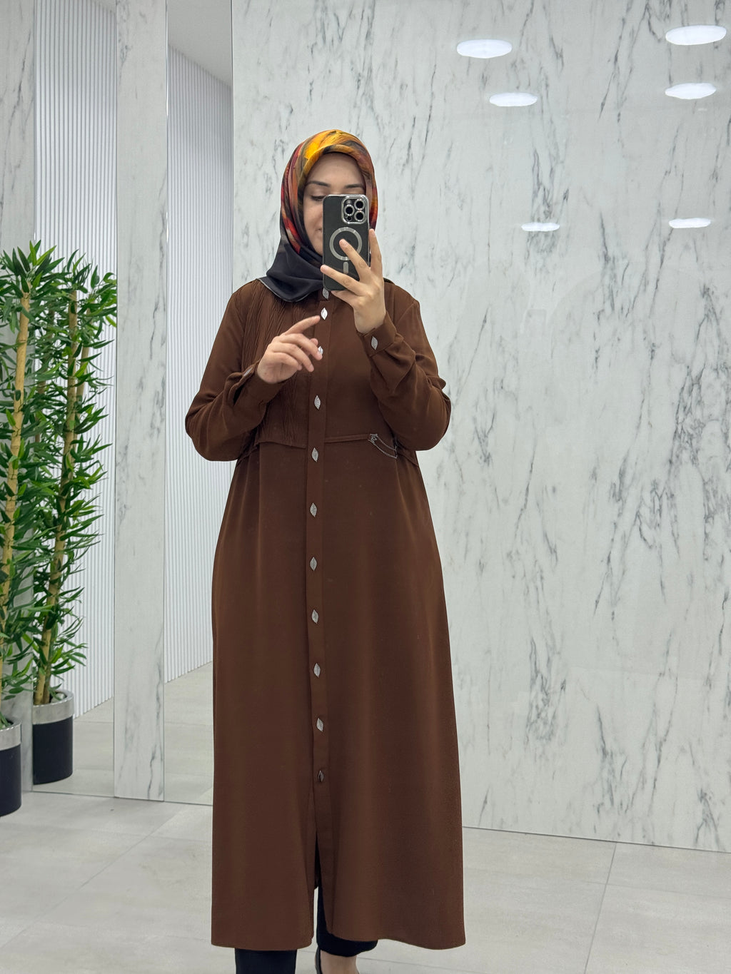 PERFECT YAPRAK DÜĞME DETAY TAMBOY TUNİK (25154)