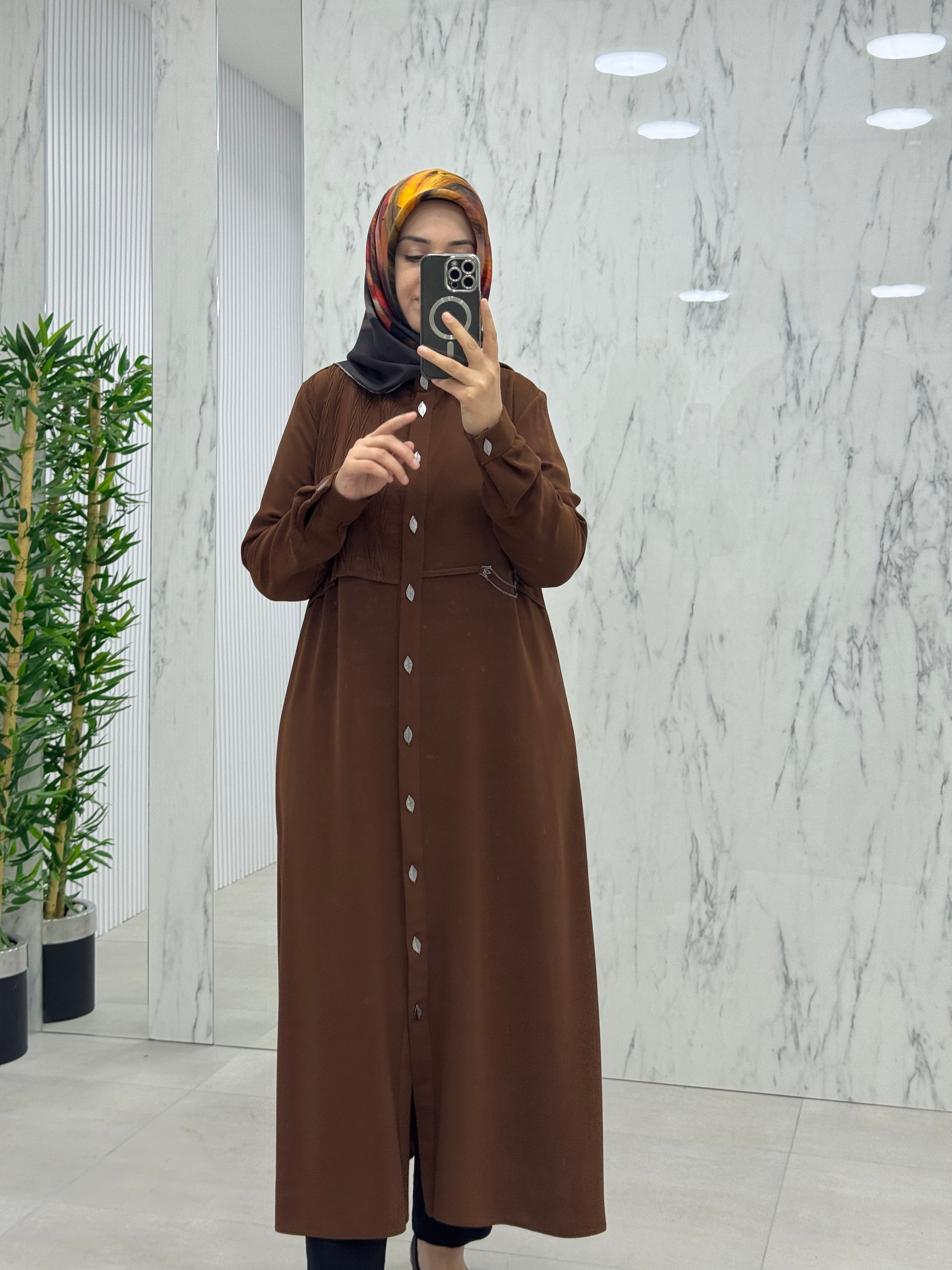 PERFECT YAPRAK DÜĞME DETAY TAMBOY TUNİK (25154)
