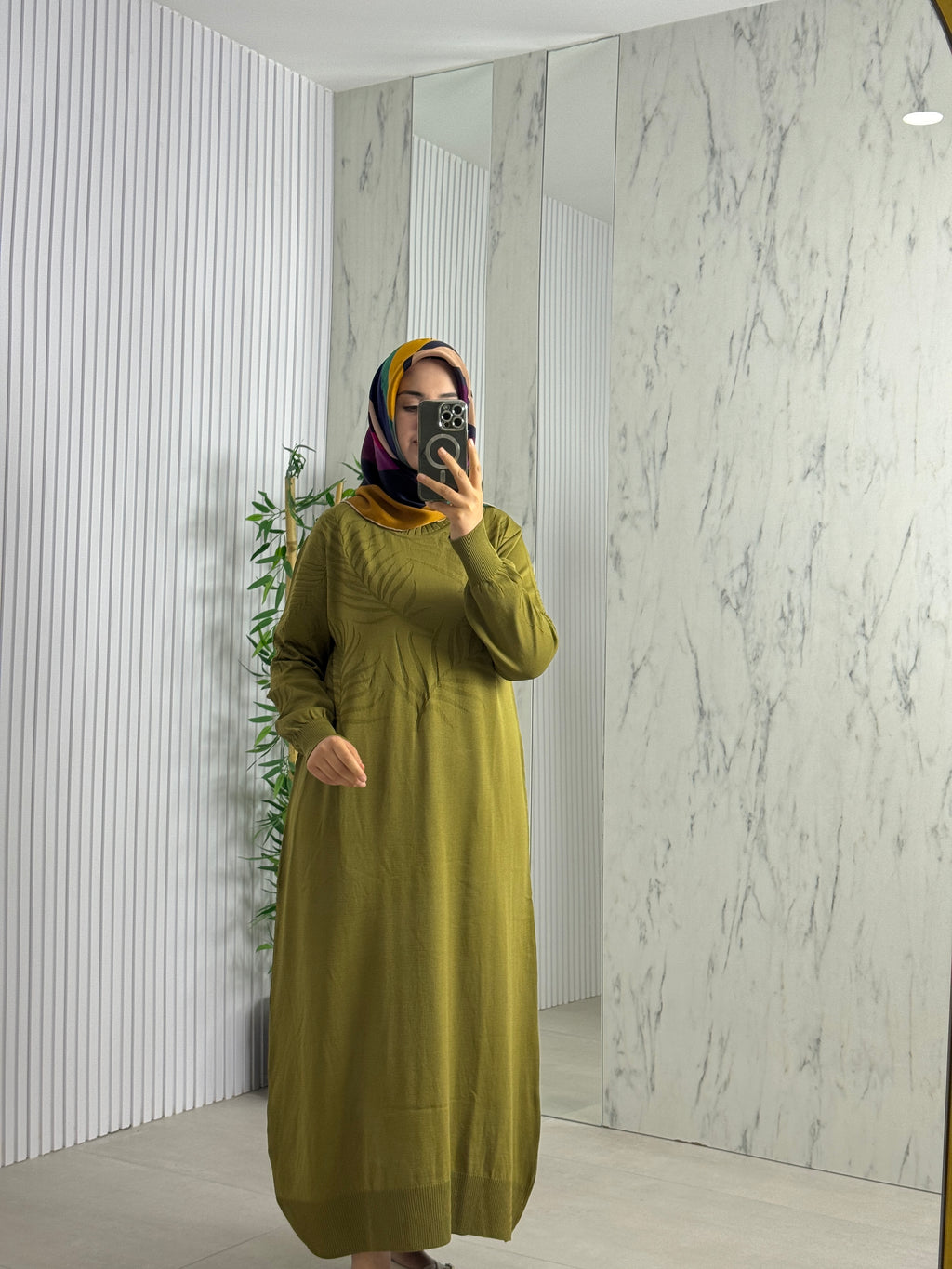MELİH Yaprak Desenli Elbise (35258)