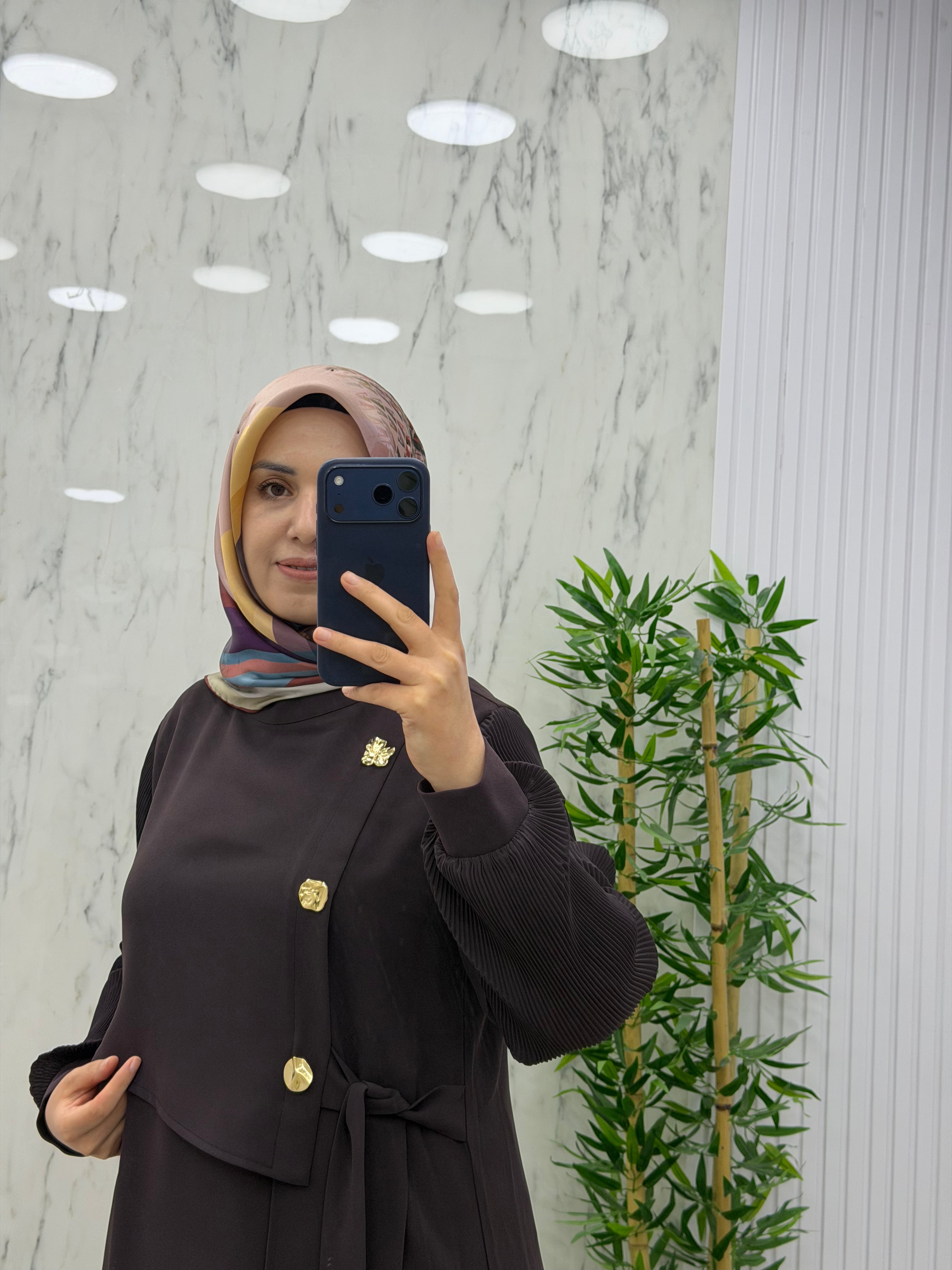 CLEMENCE NİL KREP ELBİSE(5502)