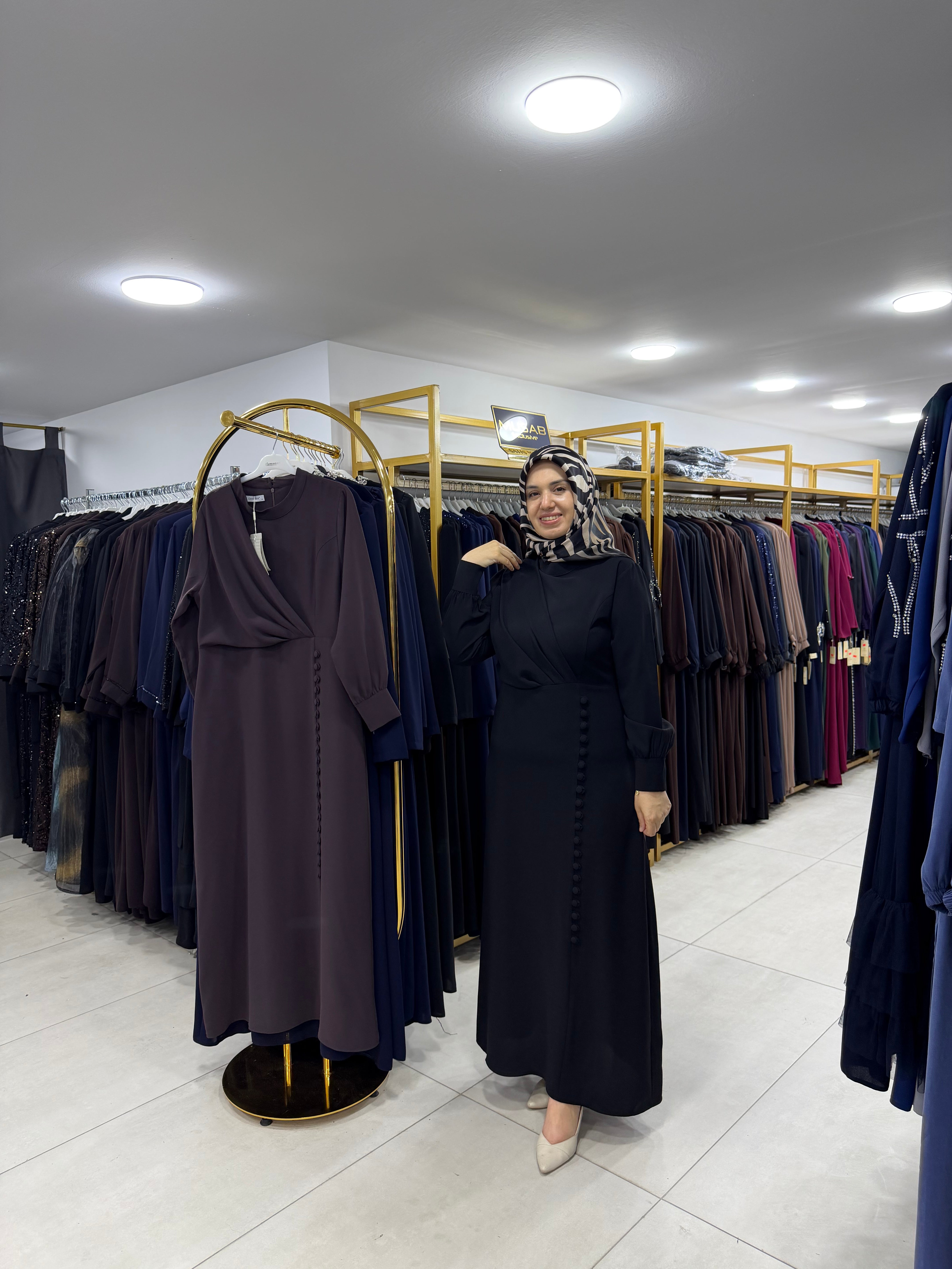 DRAPE DETAYLI ELBİSE