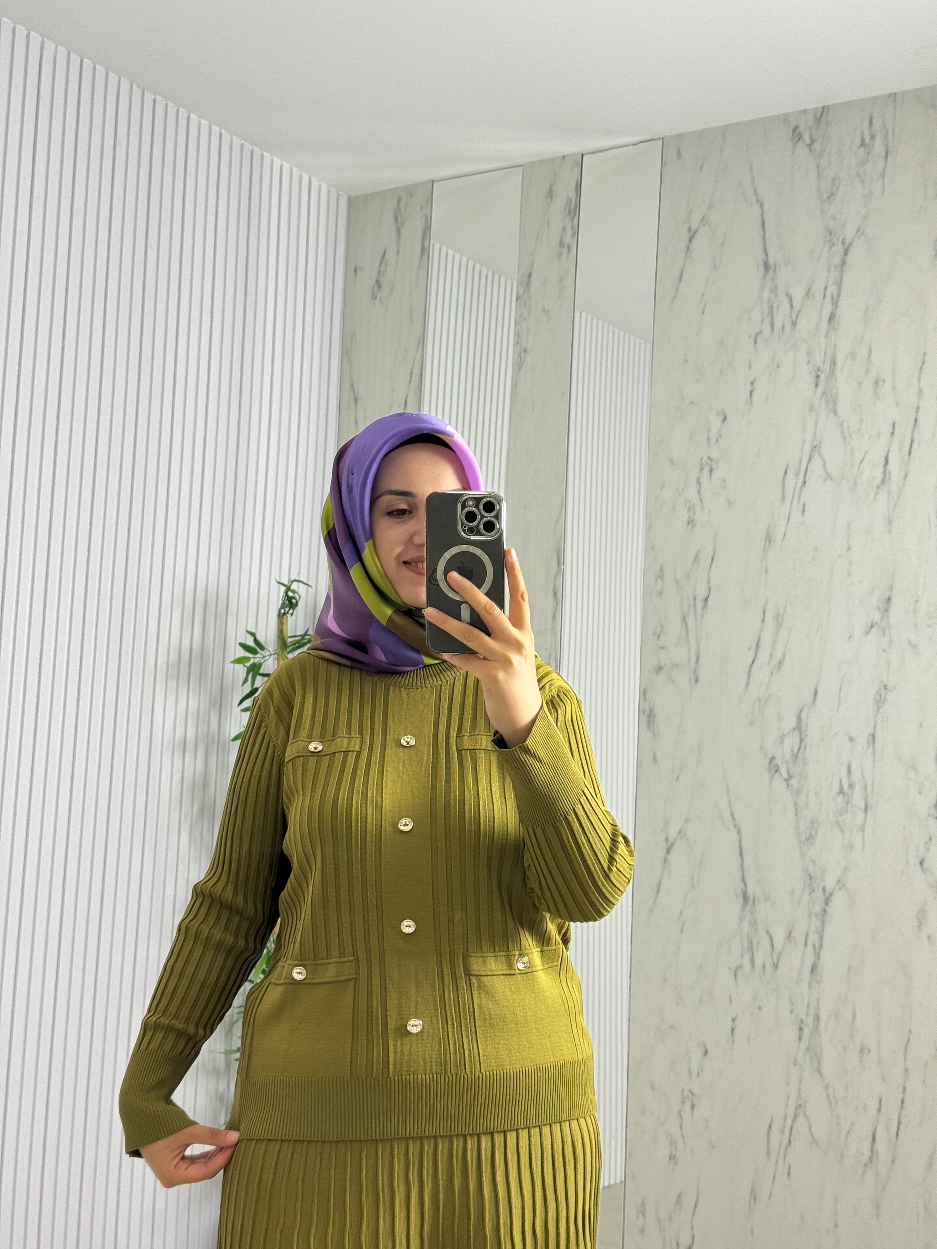 MELİH DÜĞME DETAYLI ETEKLİ TAKIM (35331)