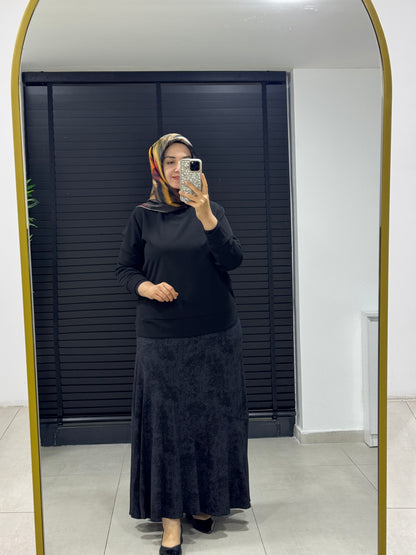 KÜBRA VOLANLI DESENLİ ETEK