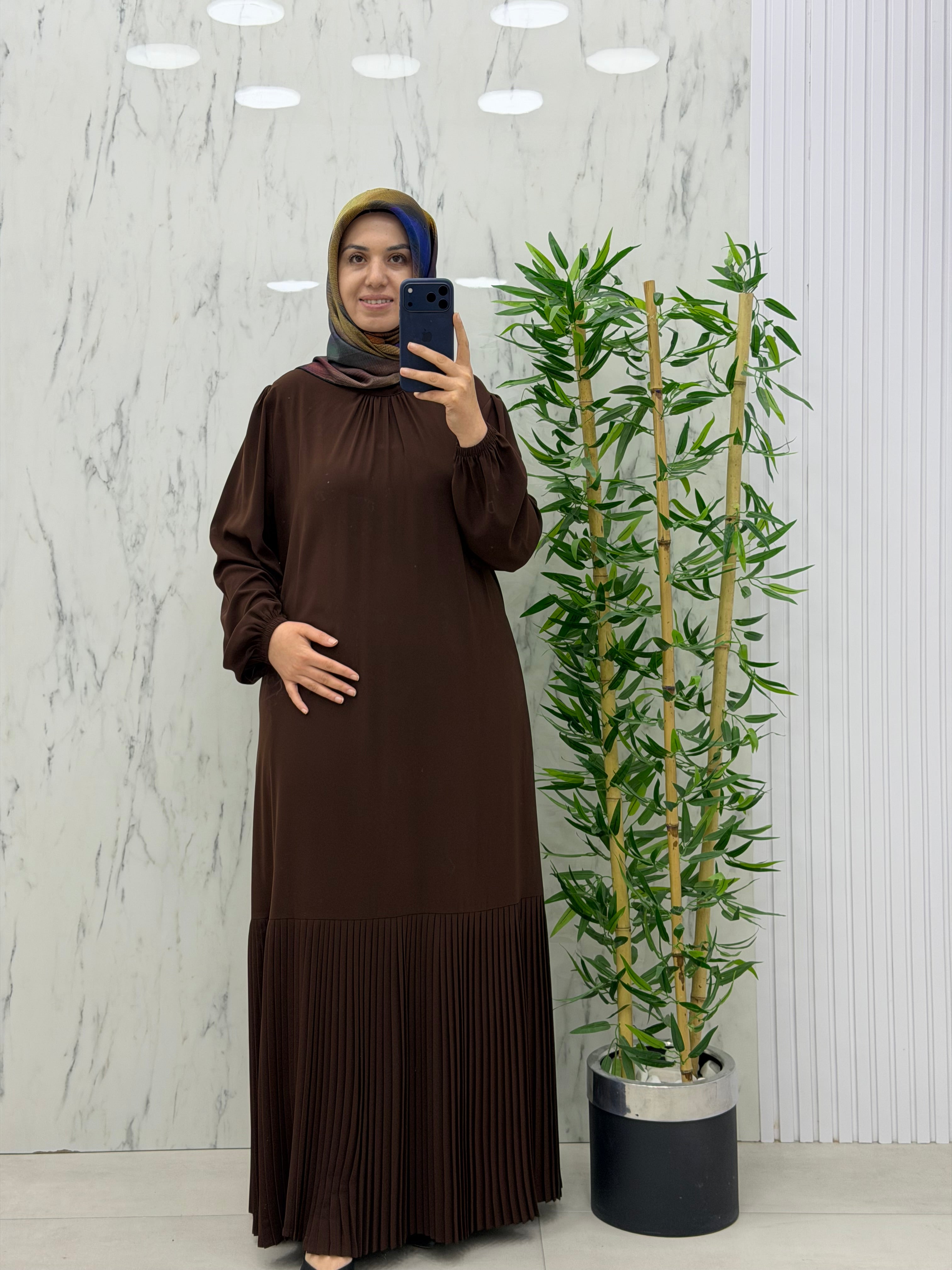 MUSAB ETEK UCU PİLELİ ELBİSE(8627)