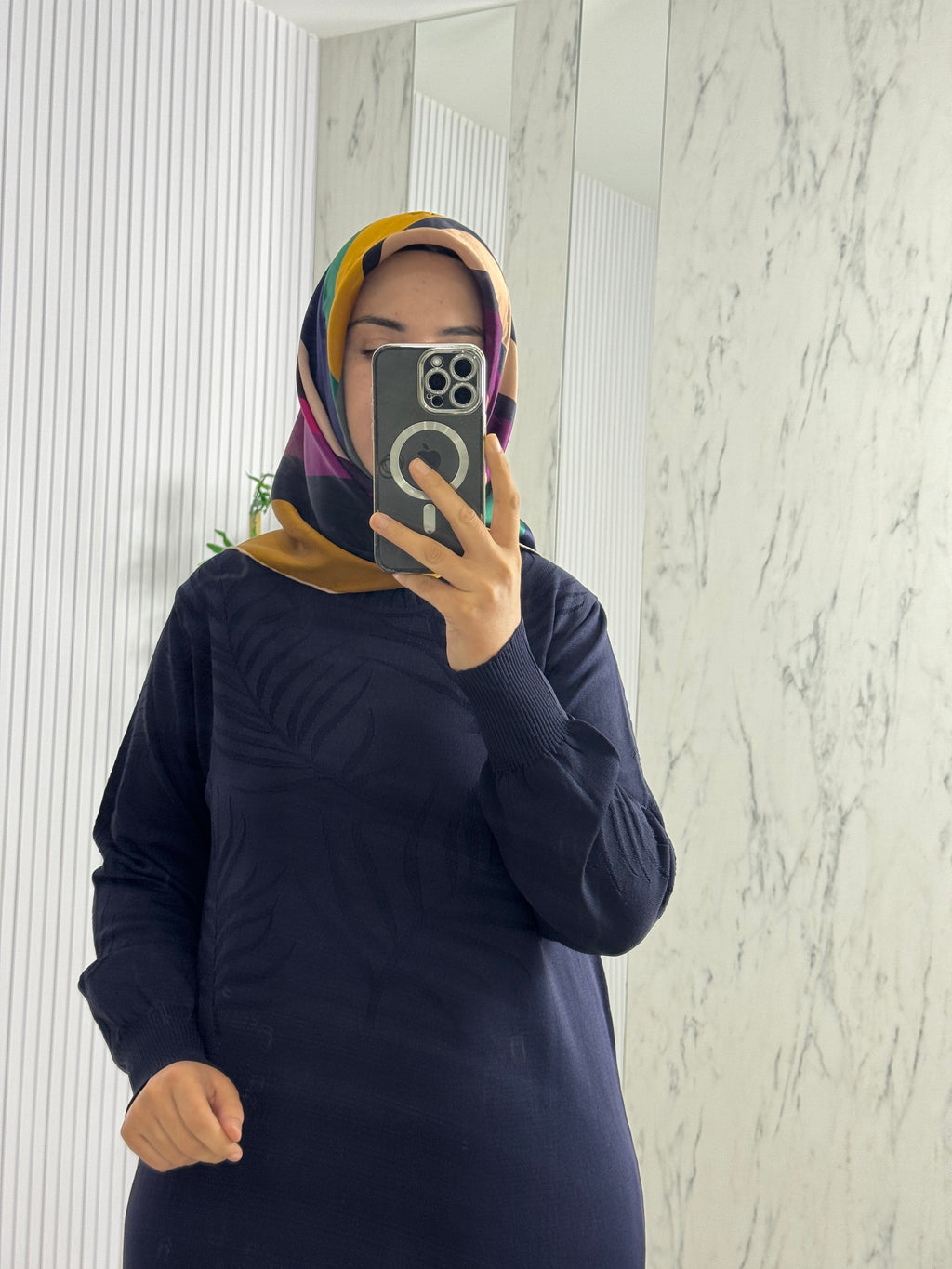 MELİH Yaprak Desenli Elbise (35258)