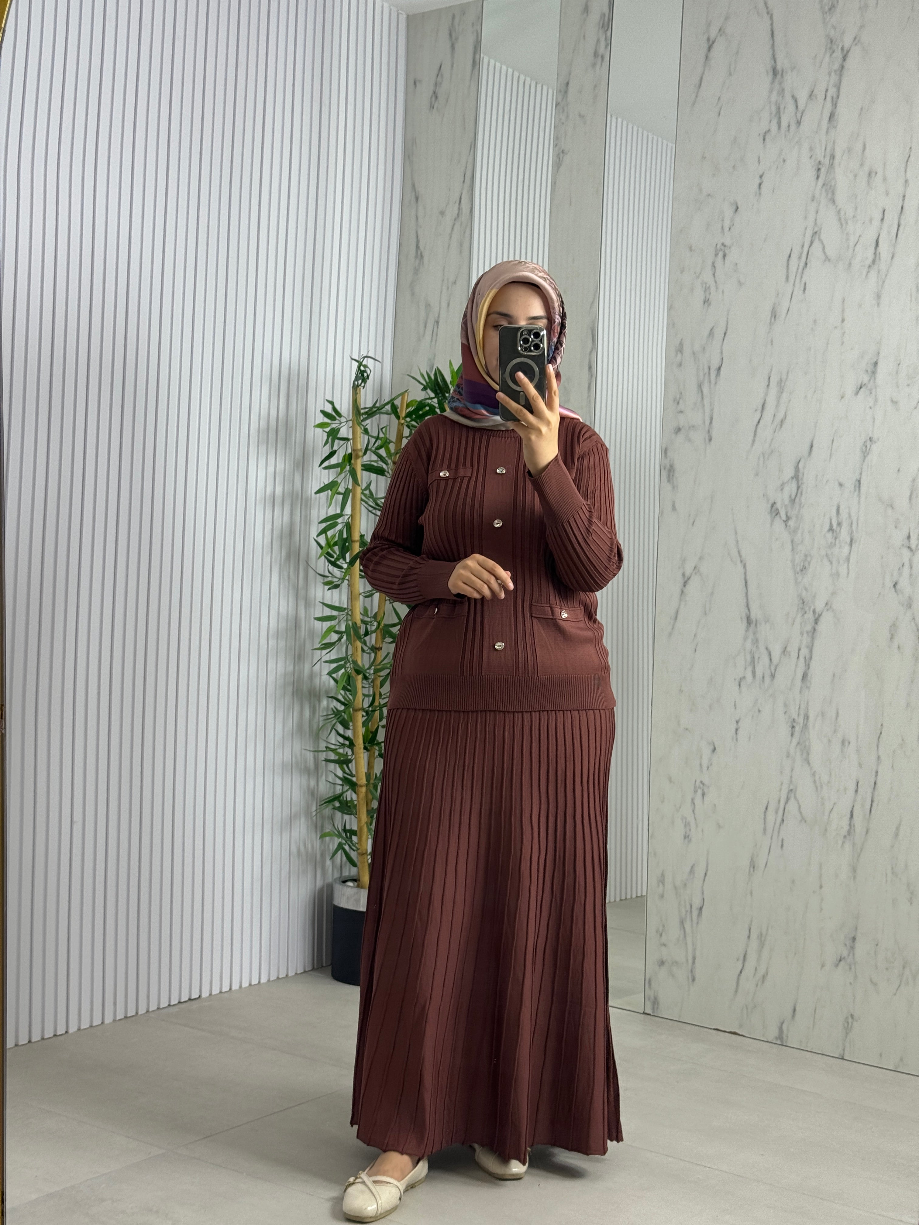 MELİH DÜĞME DETAYLI ETEKLİ TAKIM (35331)