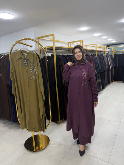 AYŞE AKAY TAŞ DETAYLI TENSEL TAKIM