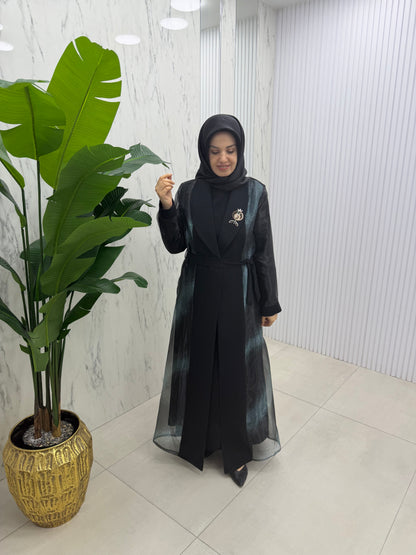 GRİMİSS  BROŞ DETAYLI ABAYA(2613)