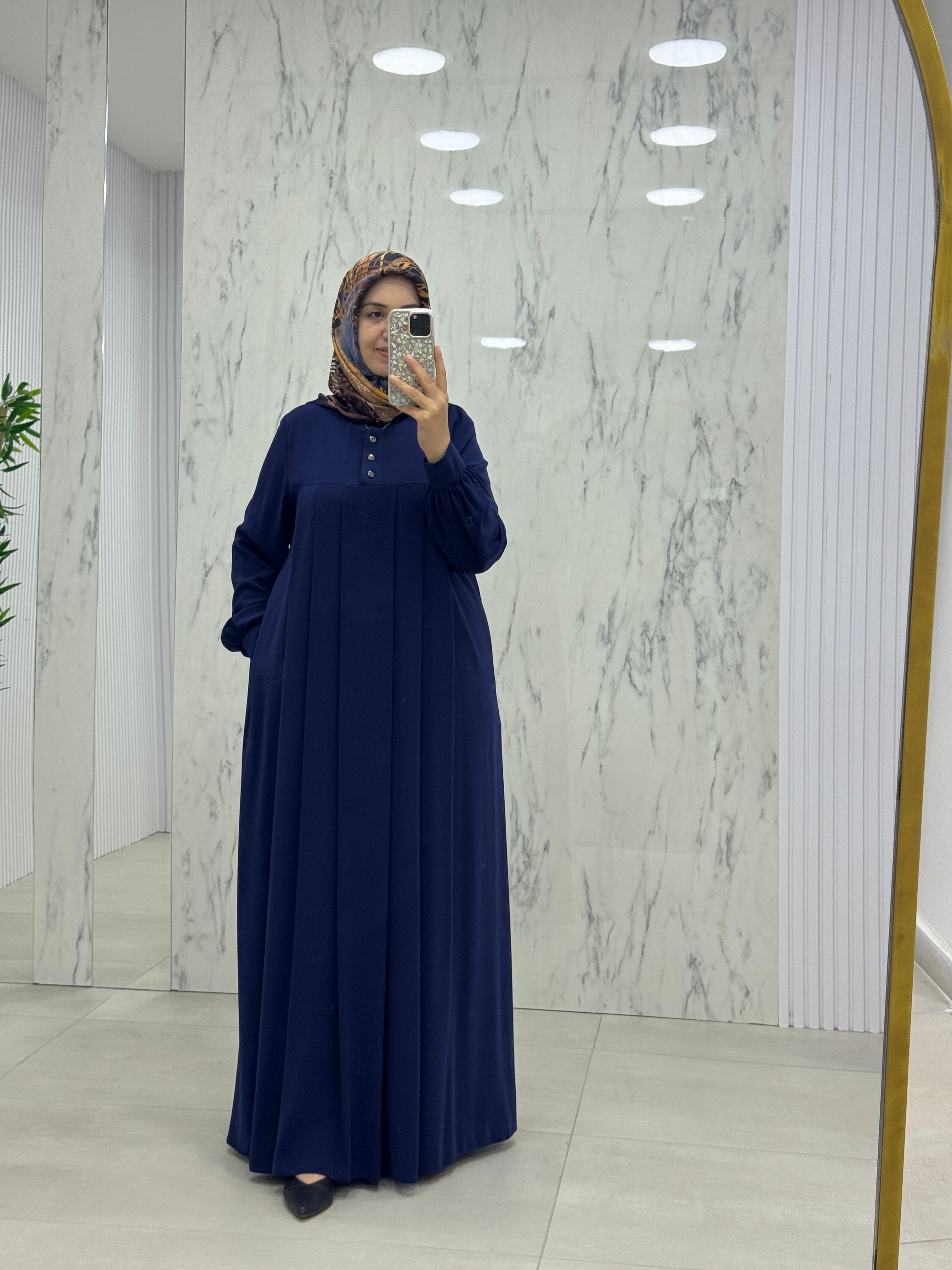 MUSAB DÜĞME DETAYLI FERACE ELBİSE(8614)