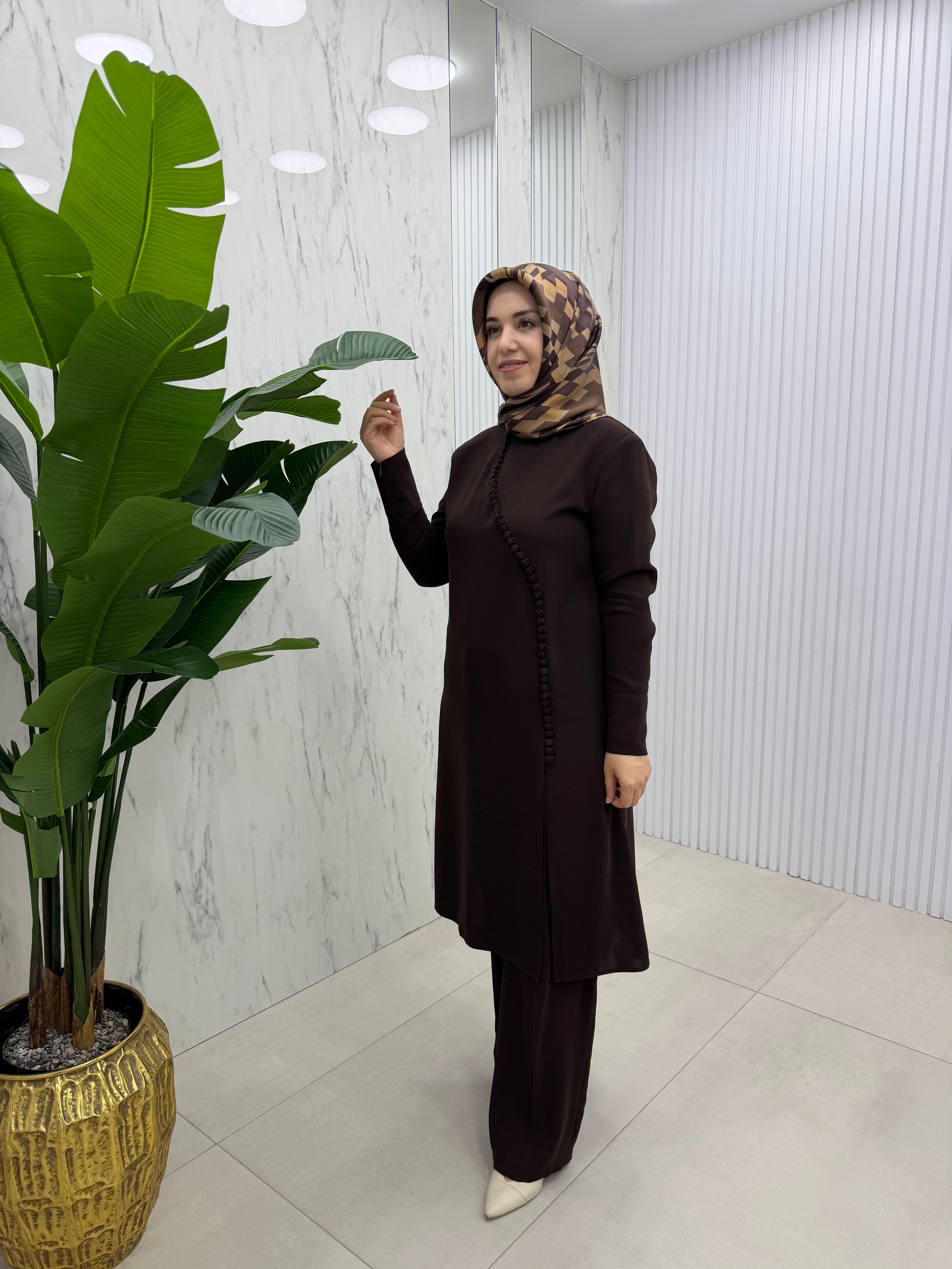 MODA JUKİ DÜĞME DETAYLI PANTOLONLU TAKIM(3570)
