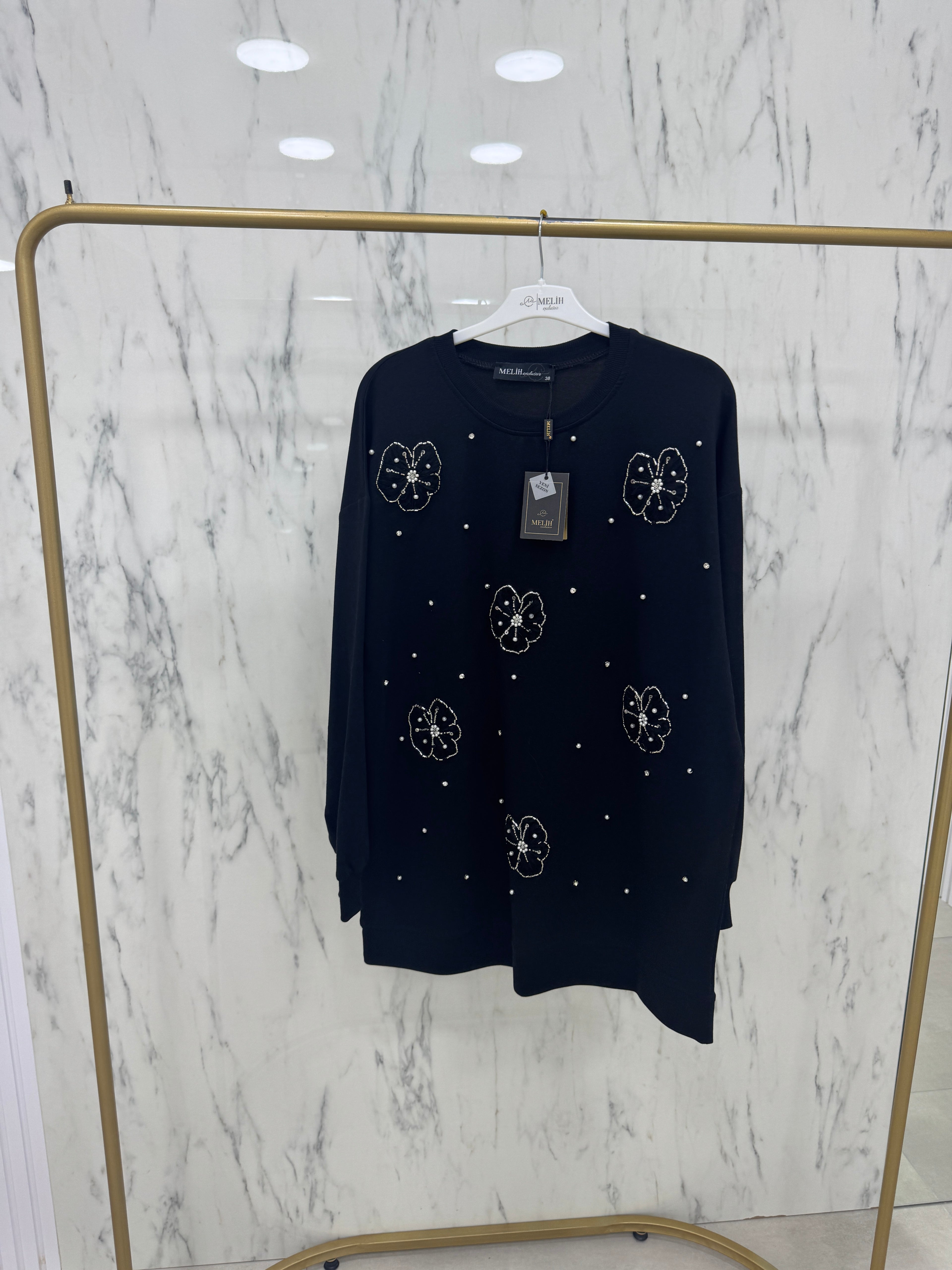 MELİH ÇİÇEK BONCUK DETAY TUNİK