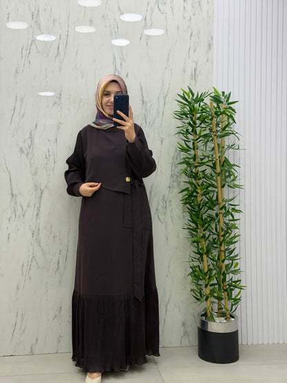 CLEMENCE NİL KREP ELBİSE(5502)